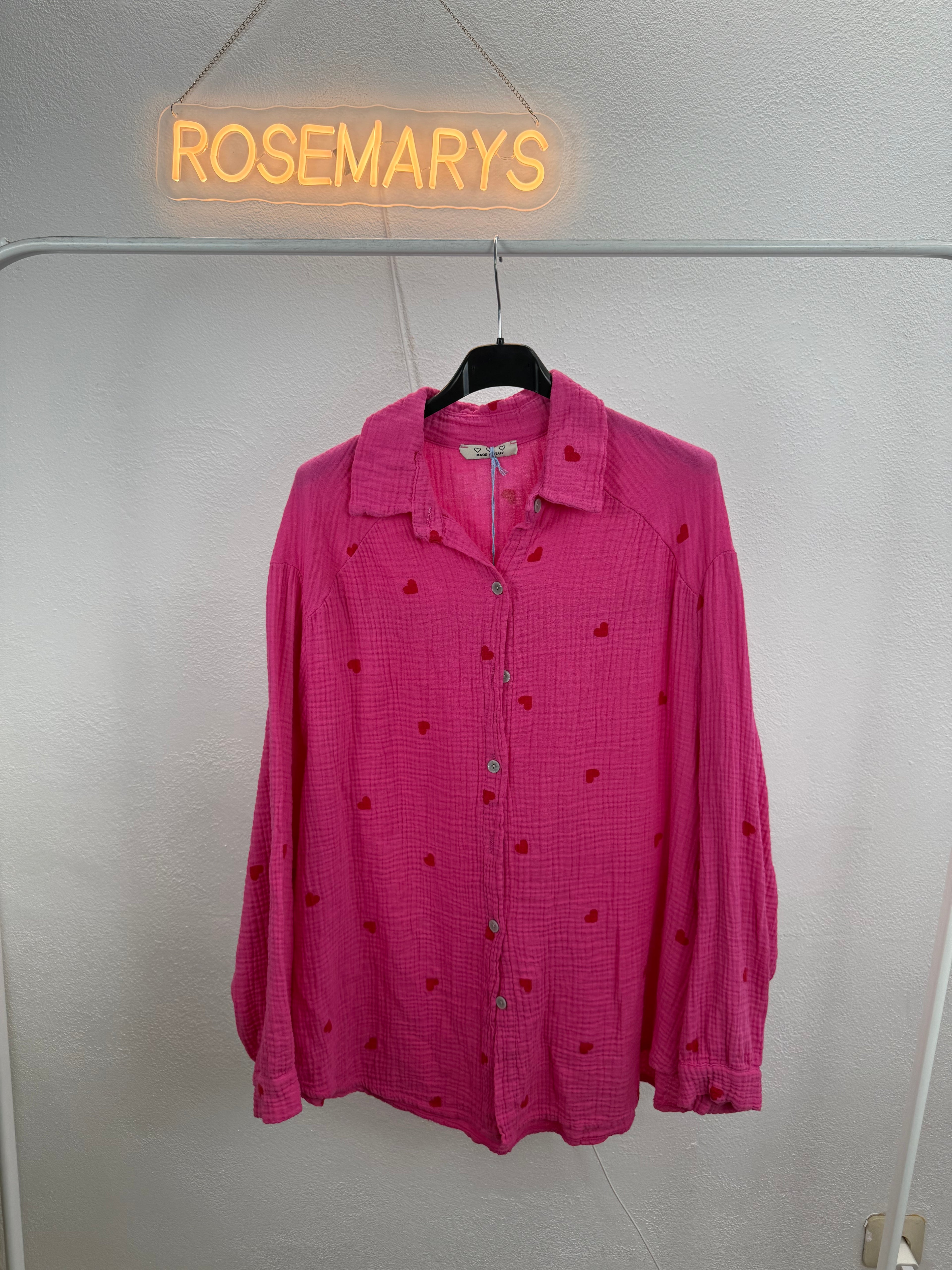Musselinbluse LOVERS - verschiedene Farben - 100% Baumwolle