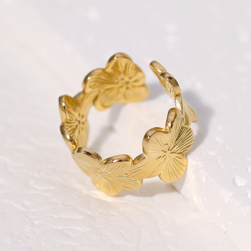 BLOSSOM Ring - Edelstahl und wasserfest. Gold und Silber