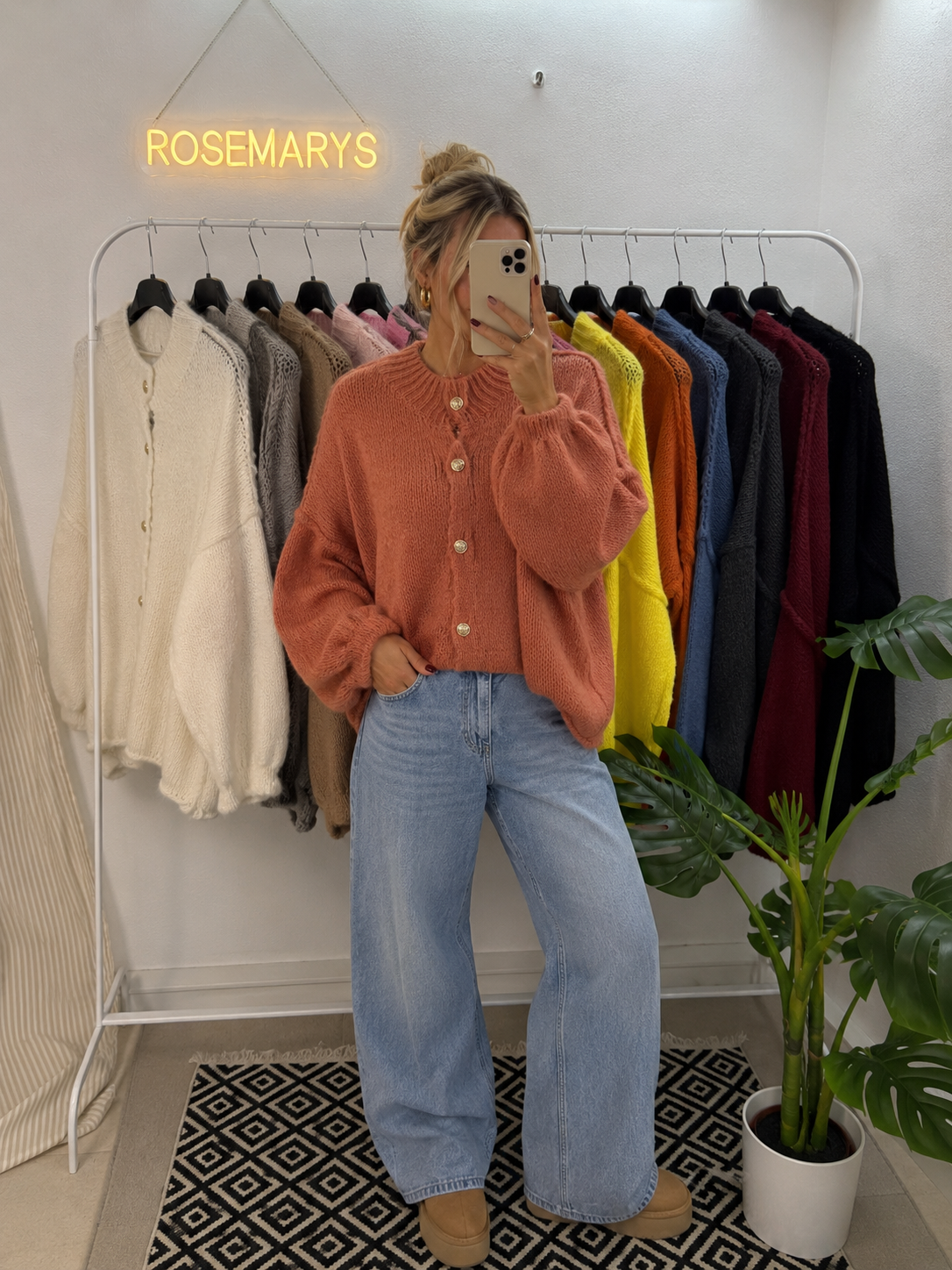 Ultra Oversize Strickcardigan mit Knopfleiste