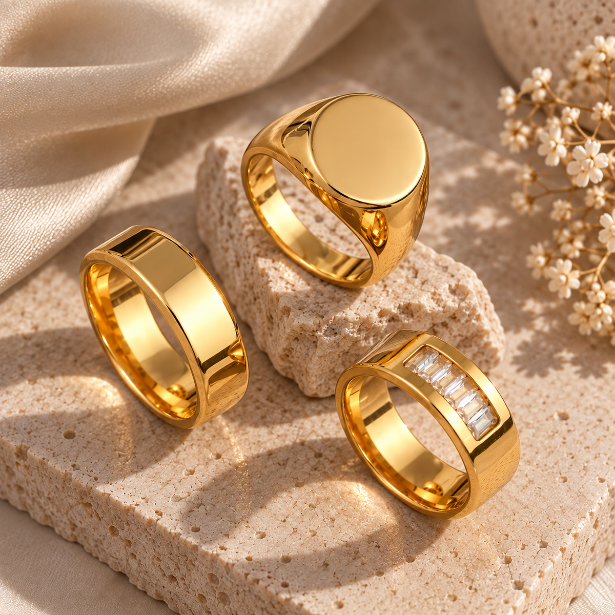 CHUNKY Statement Ringe – 18K vergoldeter Edelstahl