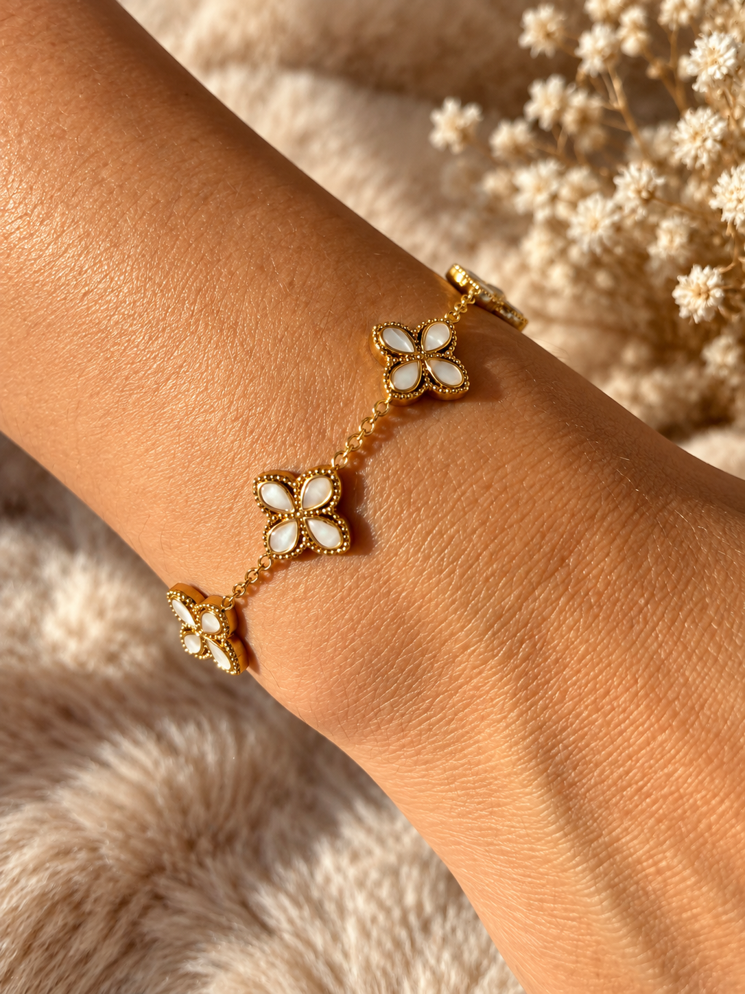 ✨ LUMI CLOVER Armband - Edelstahl + 18K Vergoldung - zwei Ausführungen