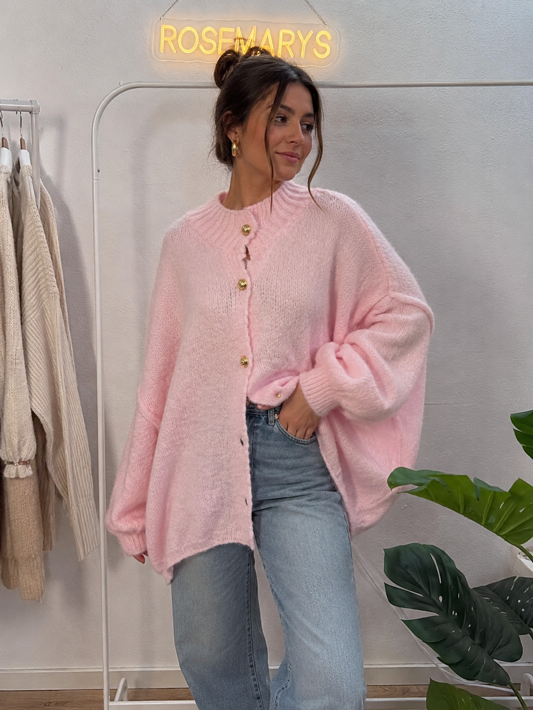 Ultra Oversize Strickcardigan mit Knopfleiste