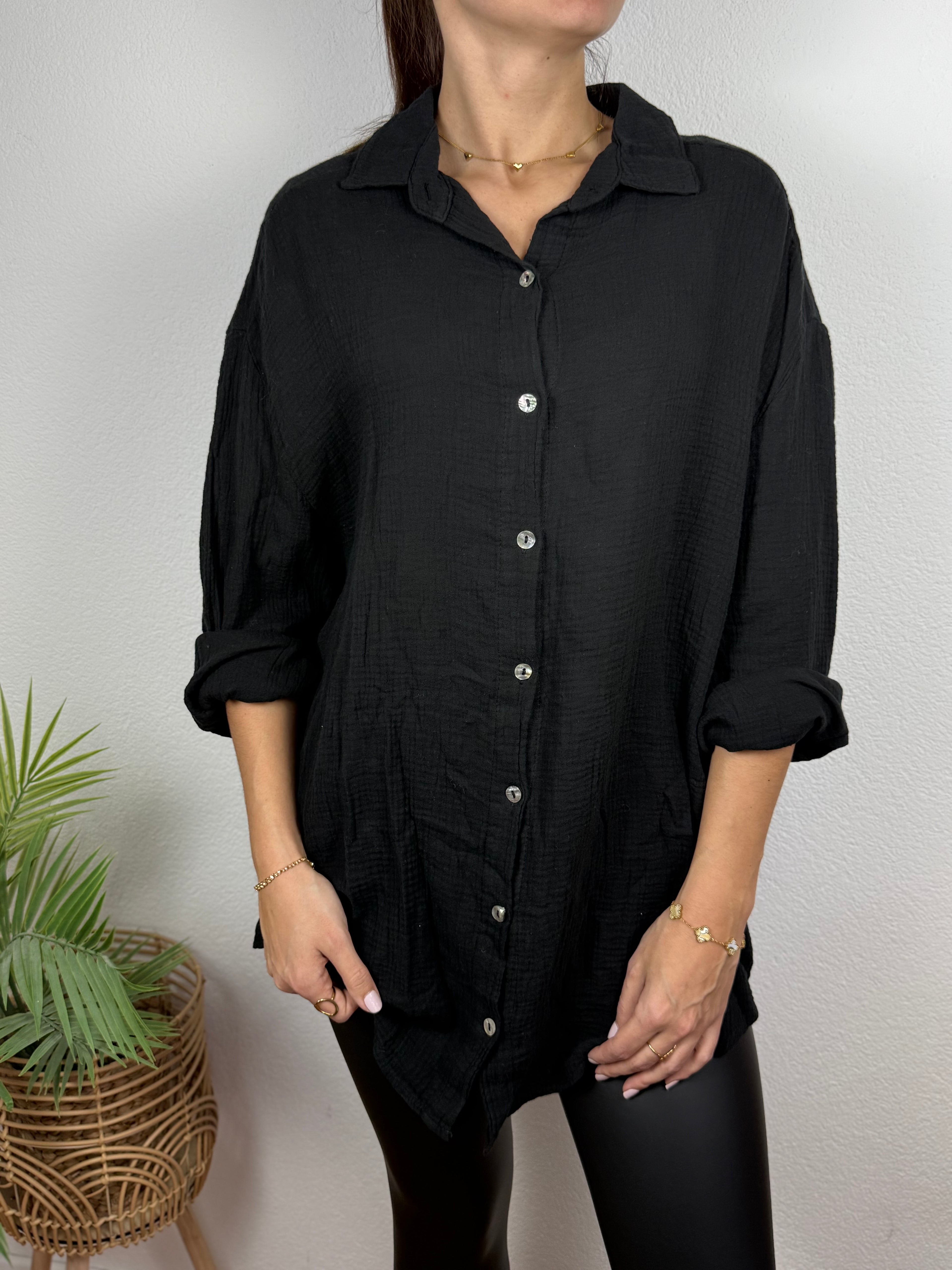 Musselin Oversize Bluse – Made in Italy