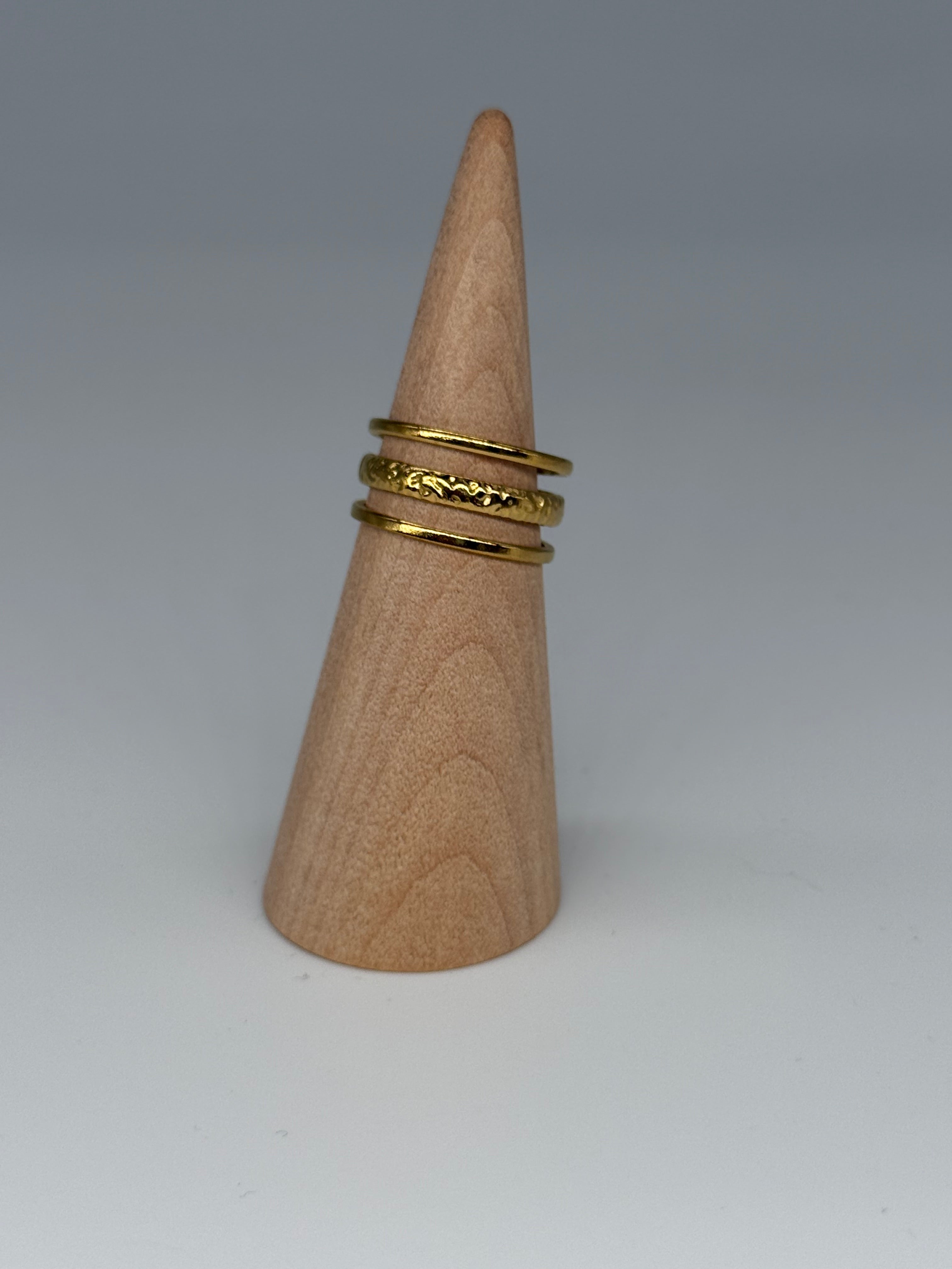 TRIPLE stacked Ring - Edelstahl, 18k vergoldet