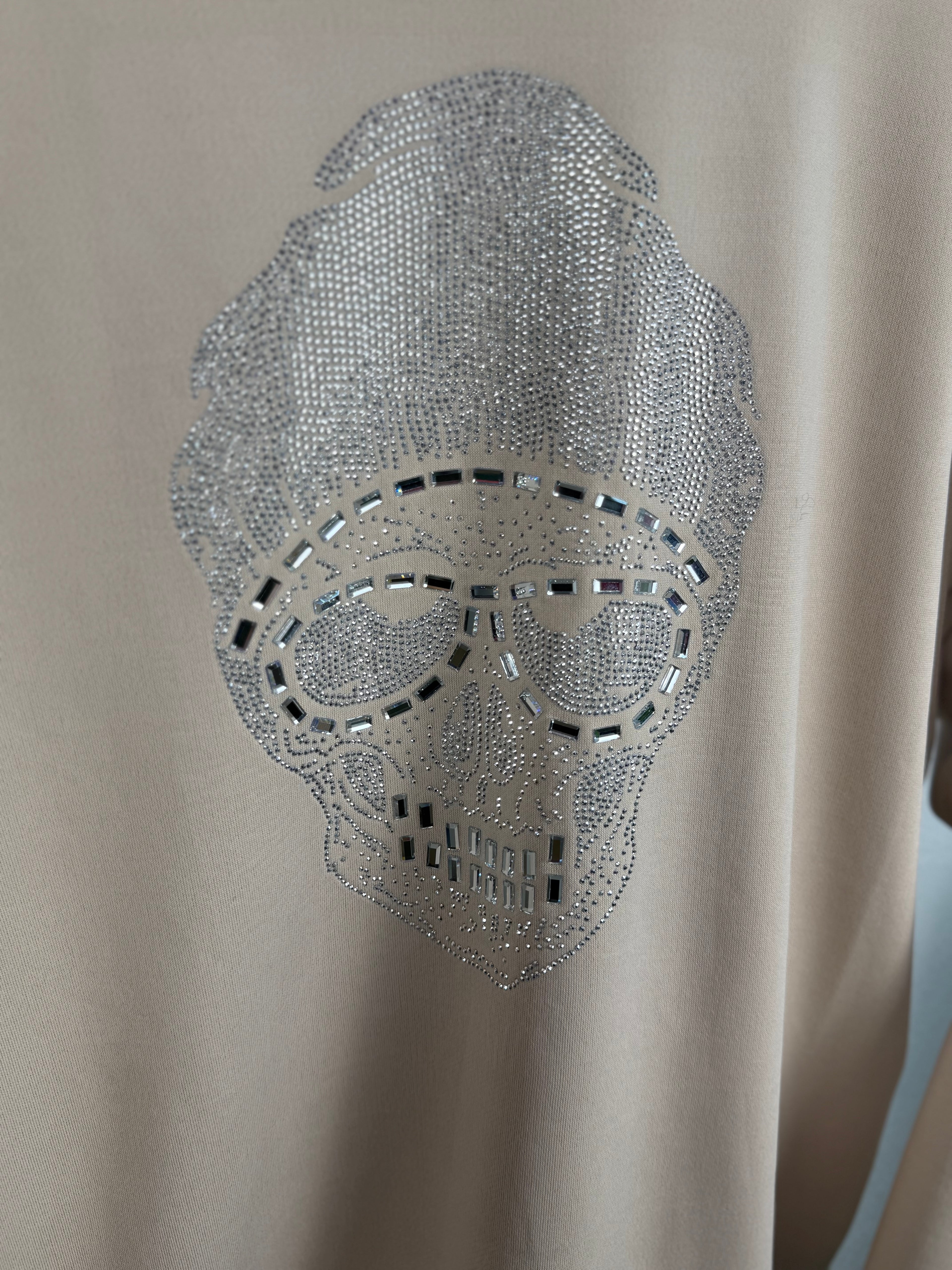 Ultra Oversize Hoodie mit Strass SKULL (Totenkopf)