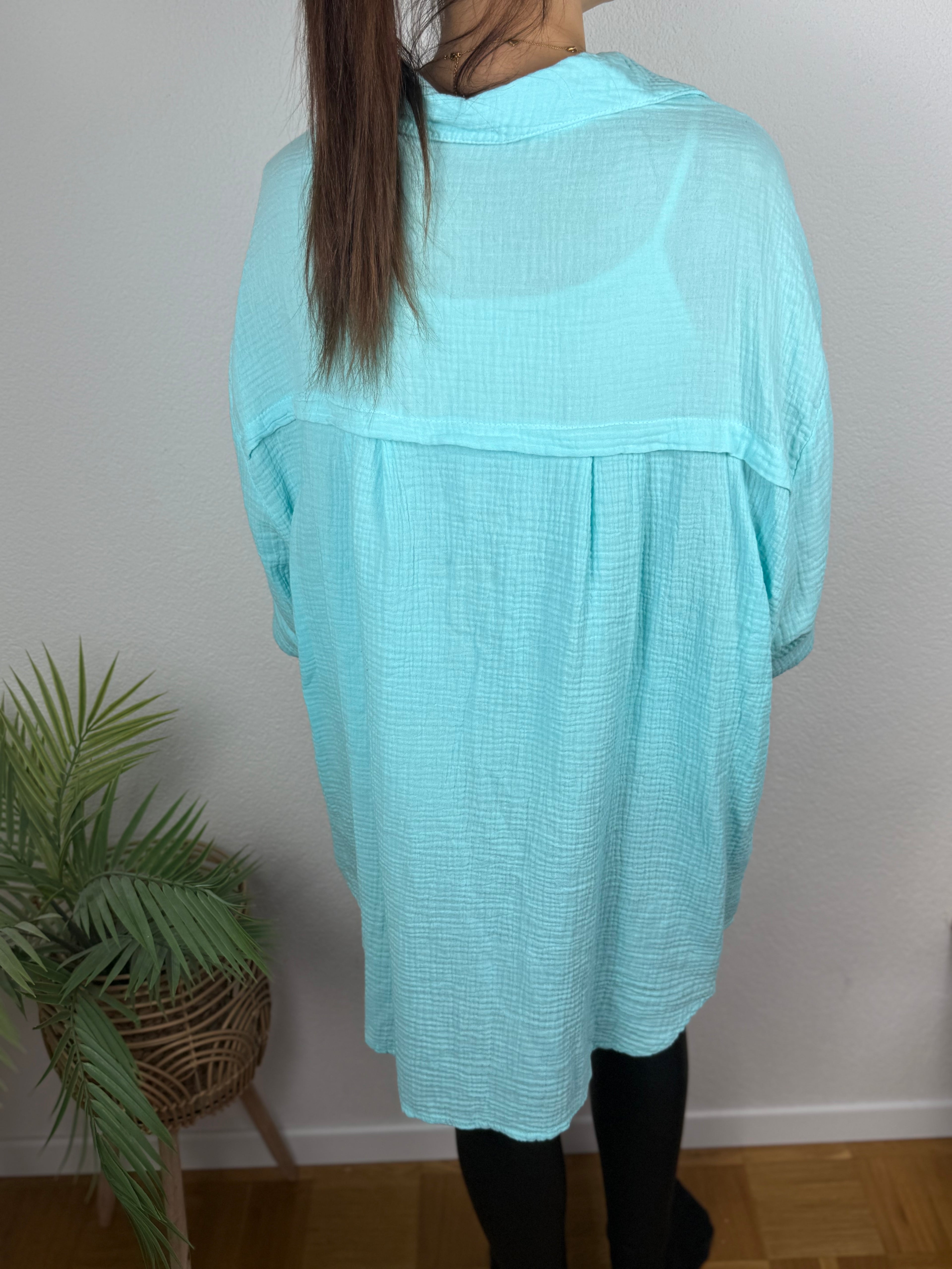 Musselin Oversize Bluse – Made in Italy