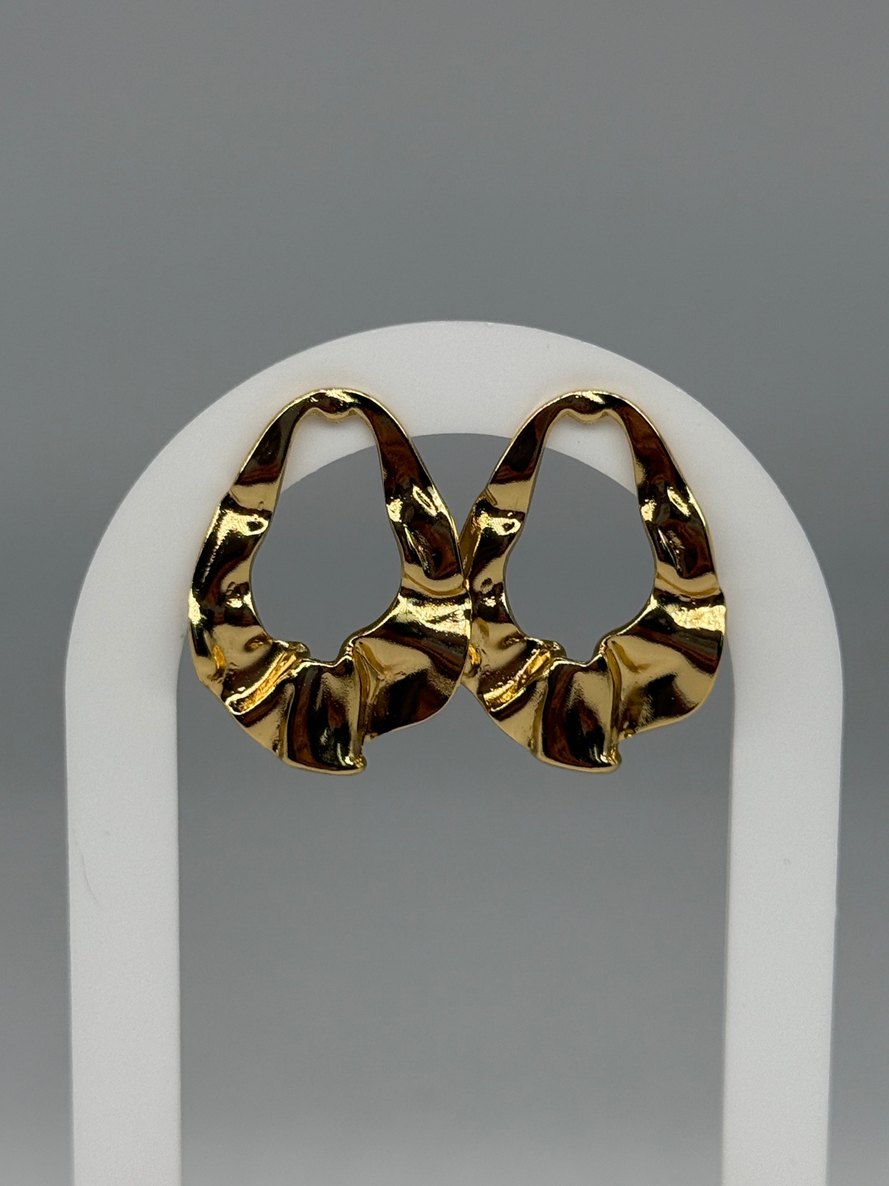 Große Ohrstecker MELTED GOLD - Edelstahl + 18K Vergoldung
