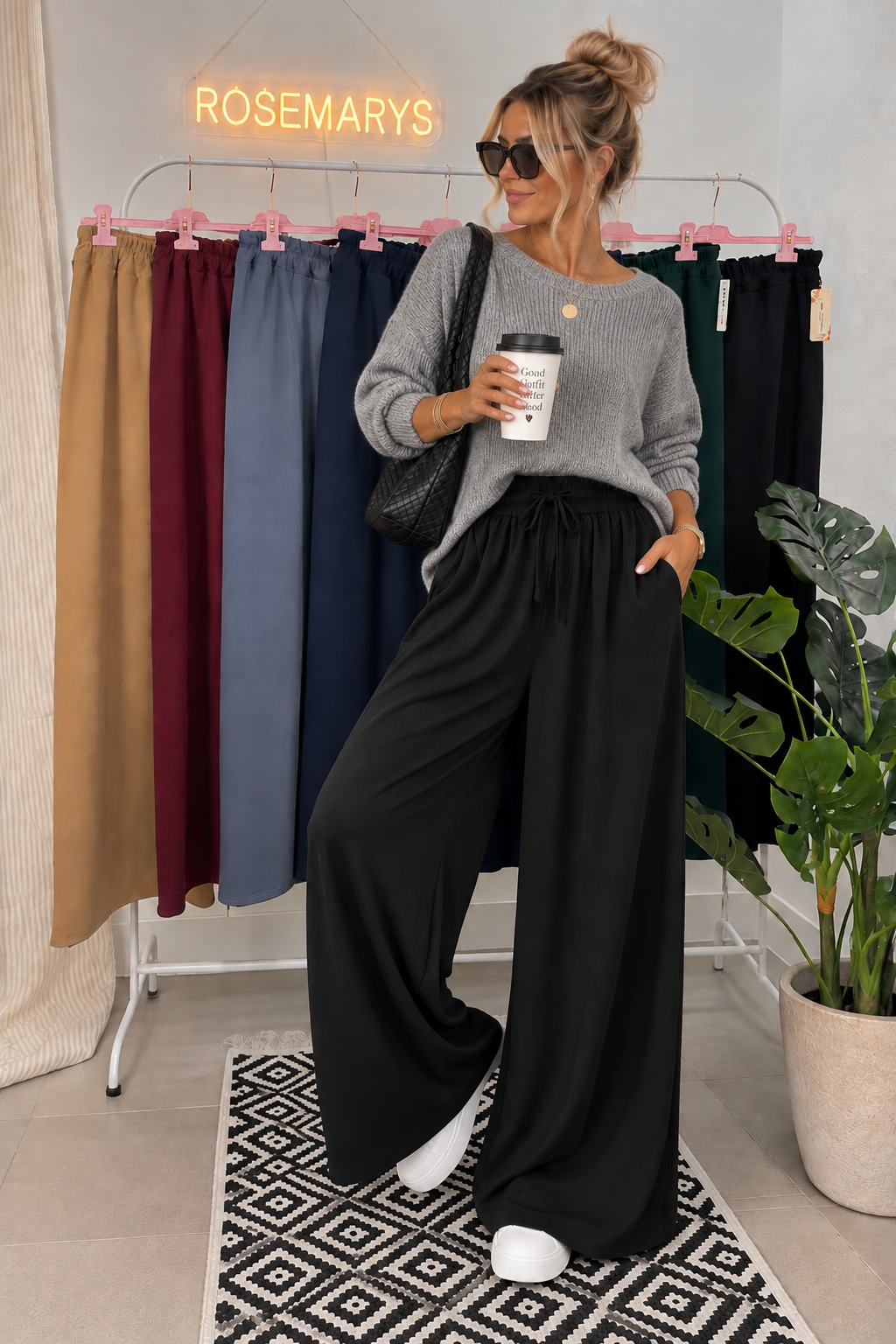 Oversize Buttersoft Wide-Leg Hose mit Schnürbund 🤎 - passt von 40-46/48