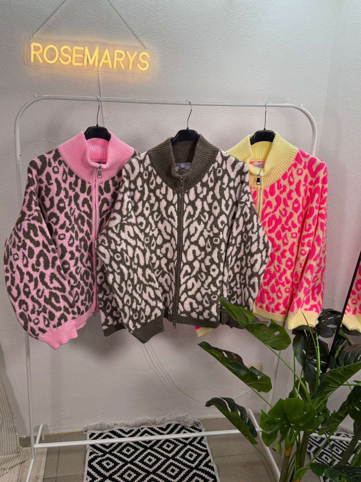 🐆 Oversize Leopard Knit Cardigan - mit Doppelzipper - bis 44/46 tragbar
