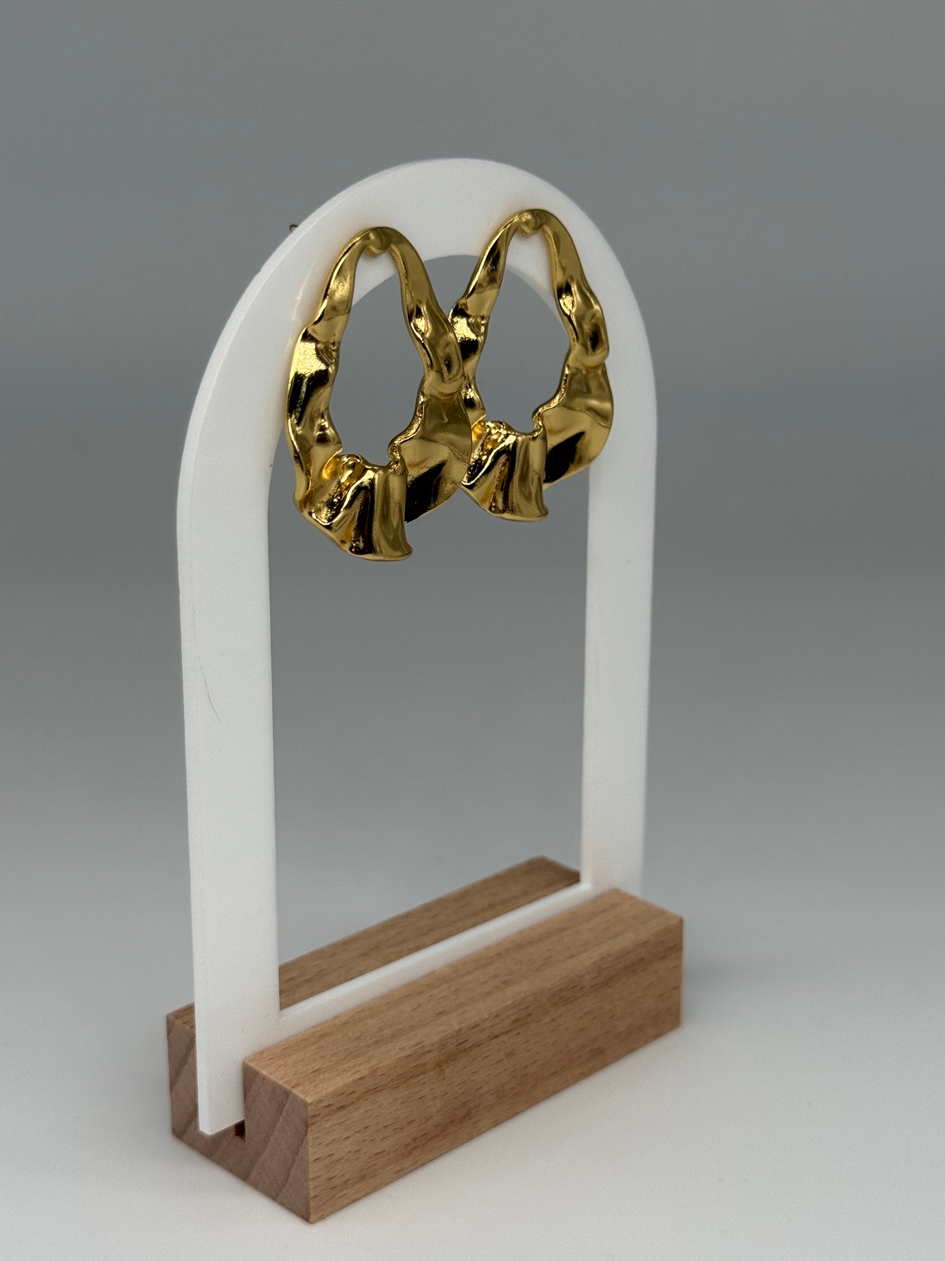 Große Ohrstecker MELTED GOLD - Edelstahl + 18K Vergoldung