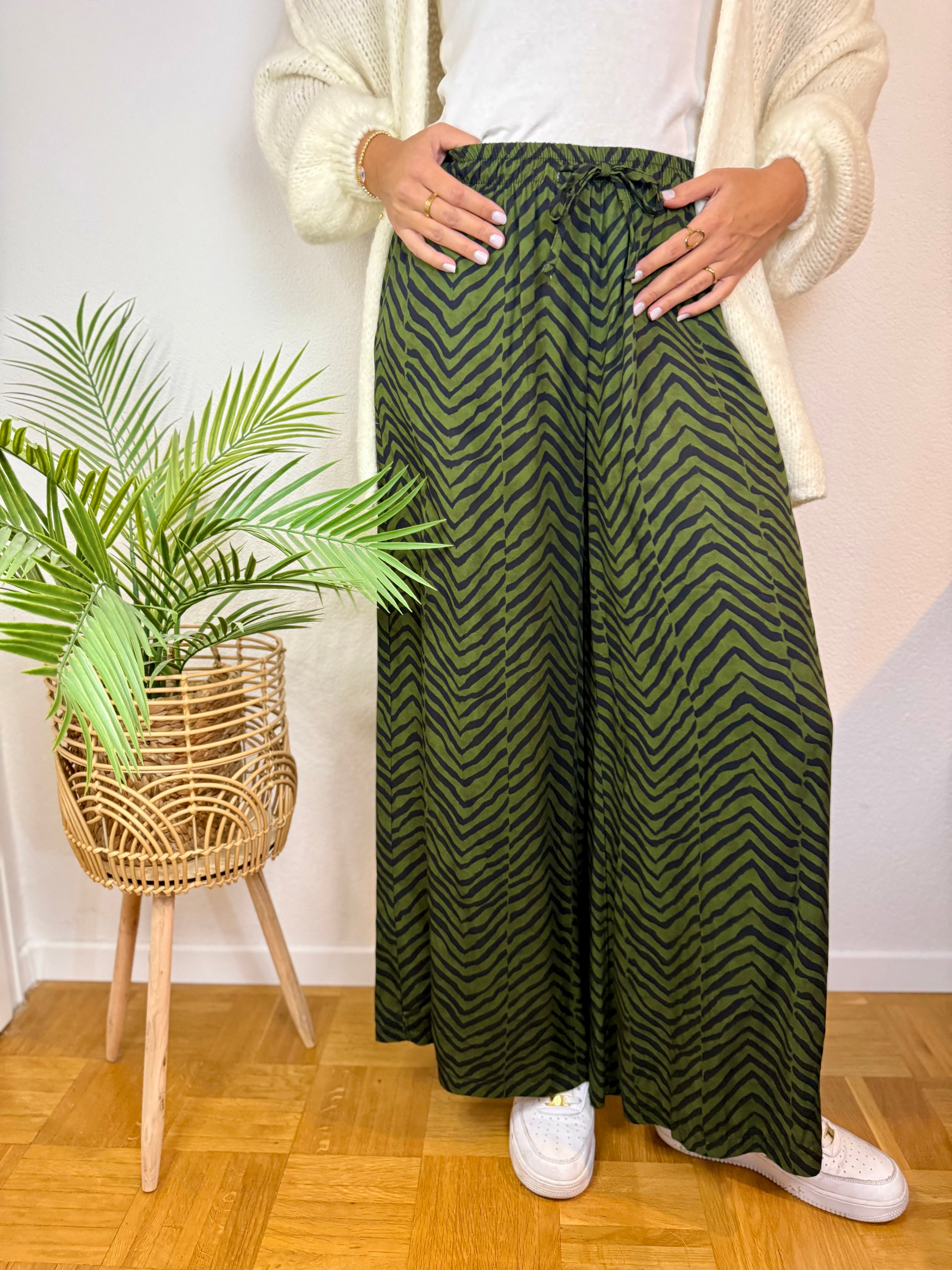 Wide leg Hose mit Streifenmuster