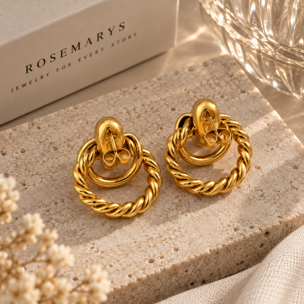 TWISTED LOOP - Statement Ohrstecker - aus Edelstahl + 18K vergoldet