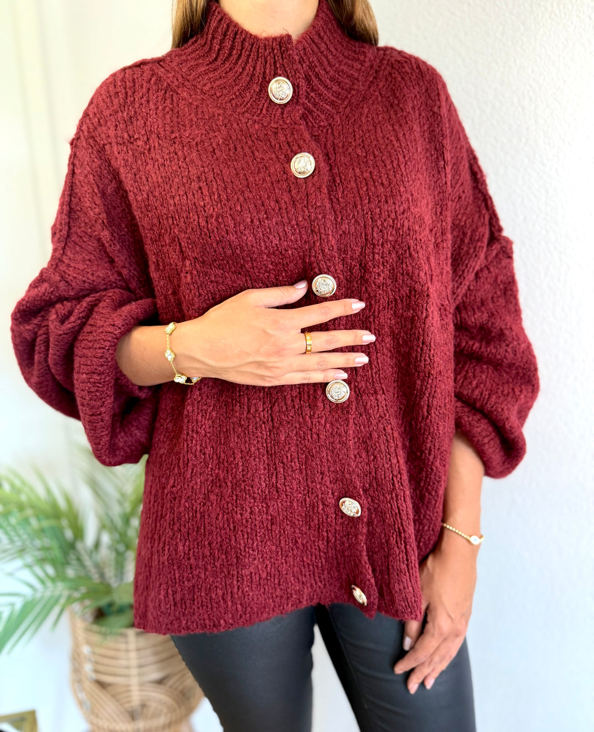 Ultra Oversize Strickcardigan mit Knopfleiste