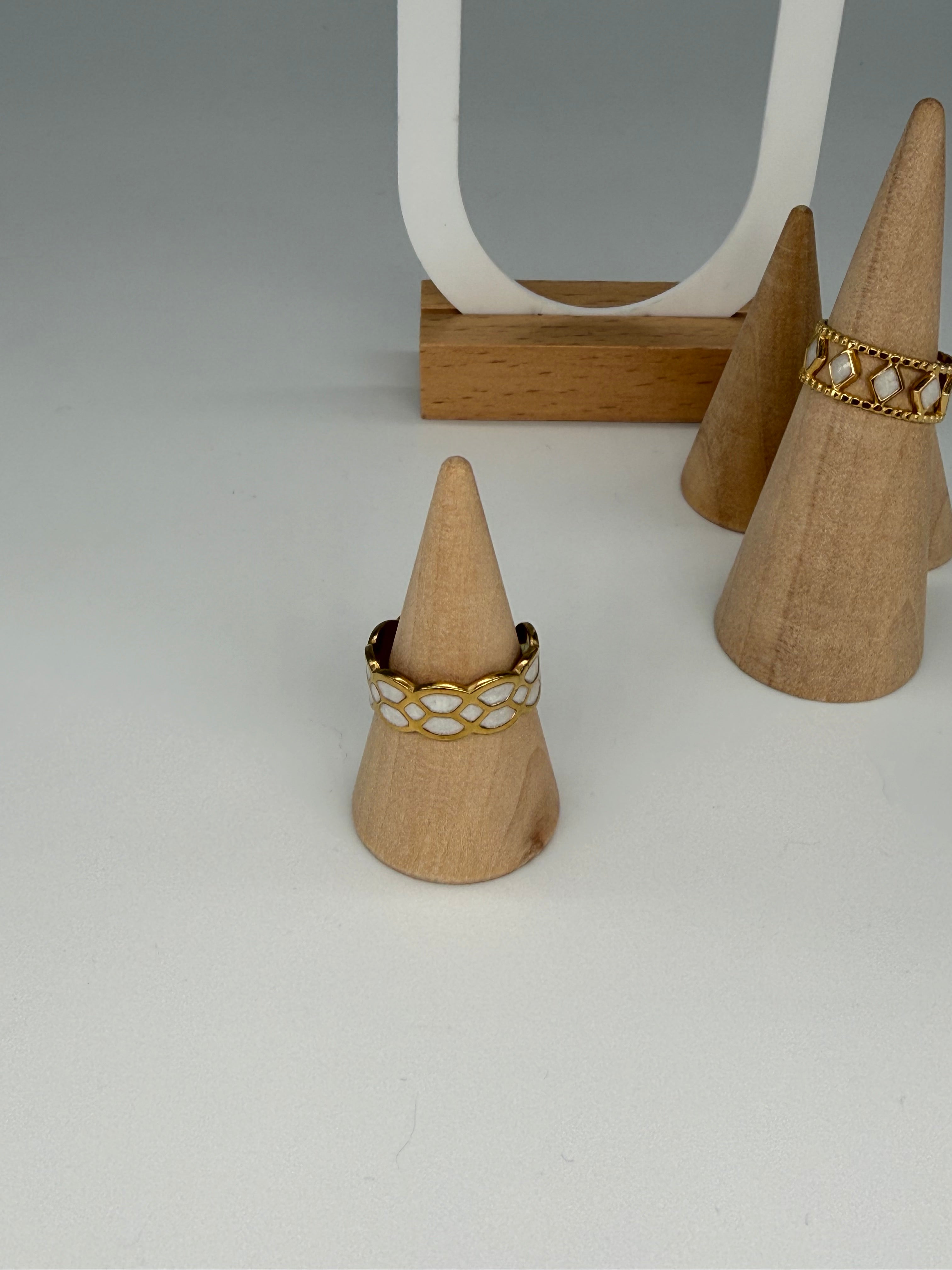 WHITE Edition Ringe - Größenverstellbar + 18K Vergoldung