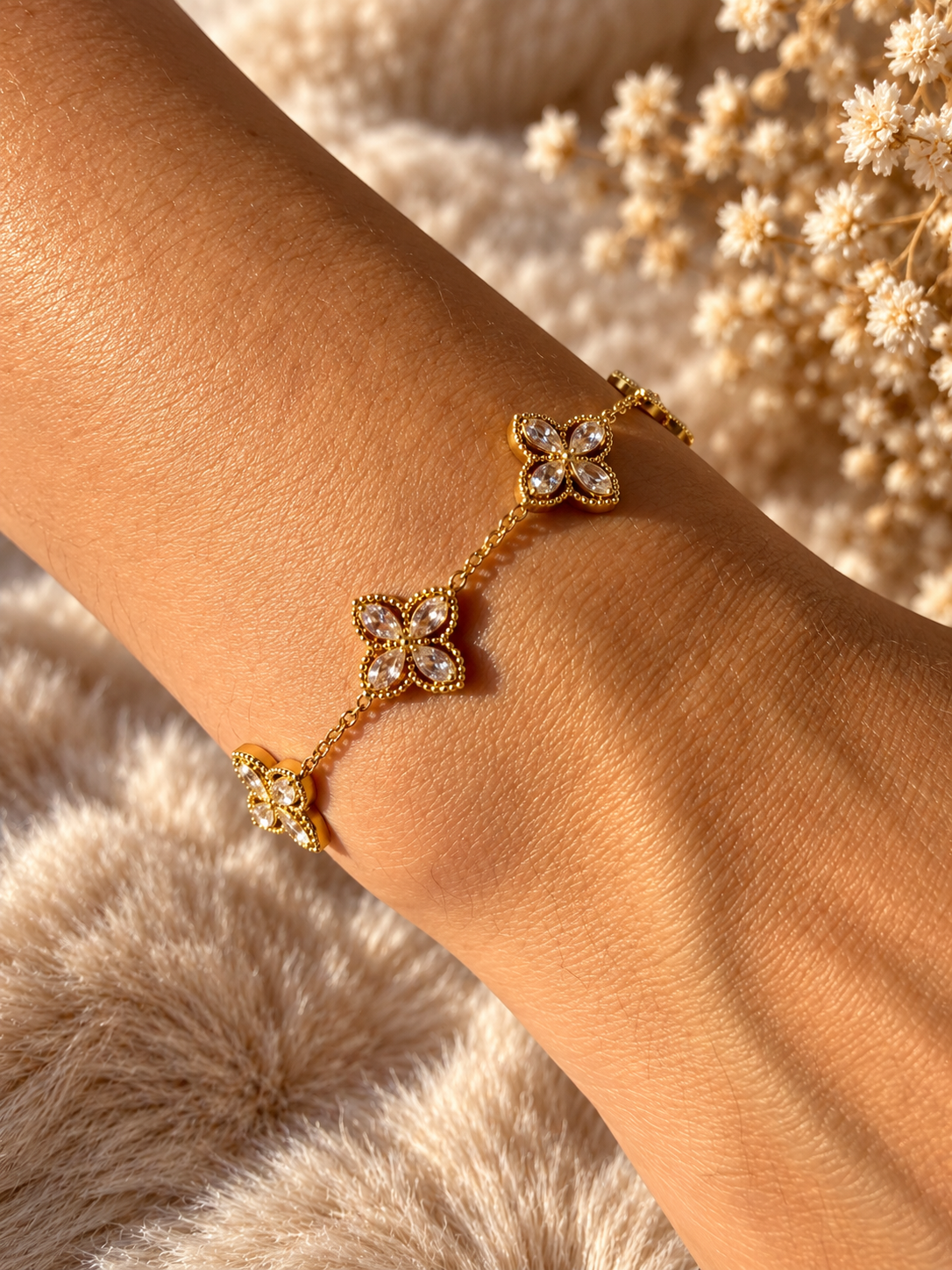 ✨ LUMI CLOVER Armband - Edelstahl + 18K Vergoldung - zwei Ausführungen