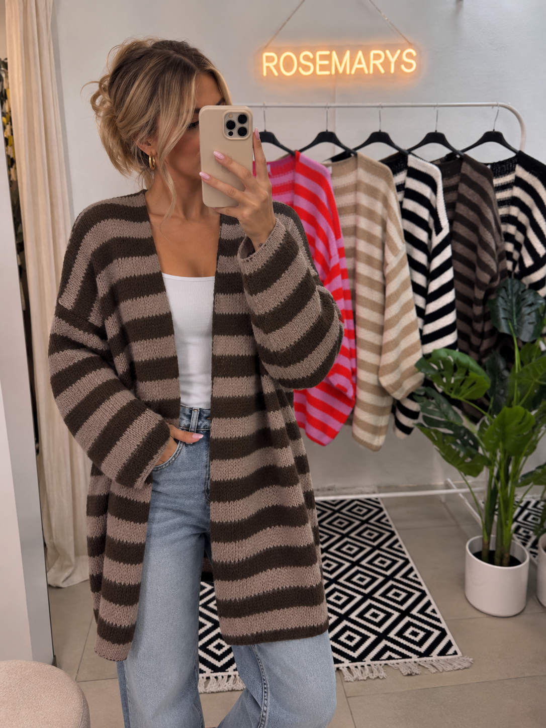 STRIPE LOVE - mittellanger Cardigan - passt von 36 bis 46