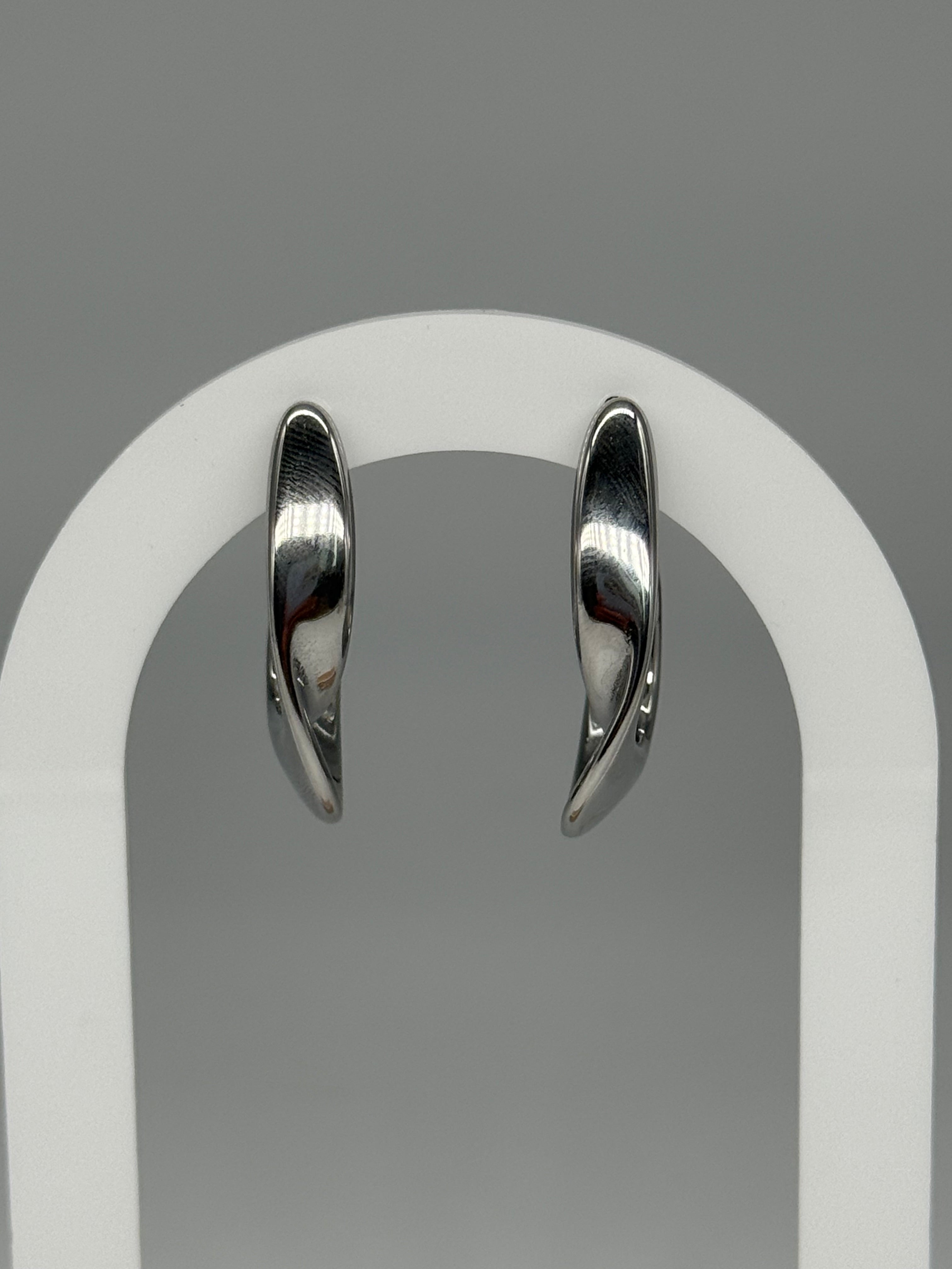 Ohrringe Creolen LUNA CURVED - Edelstahl + 18K Vergoldung