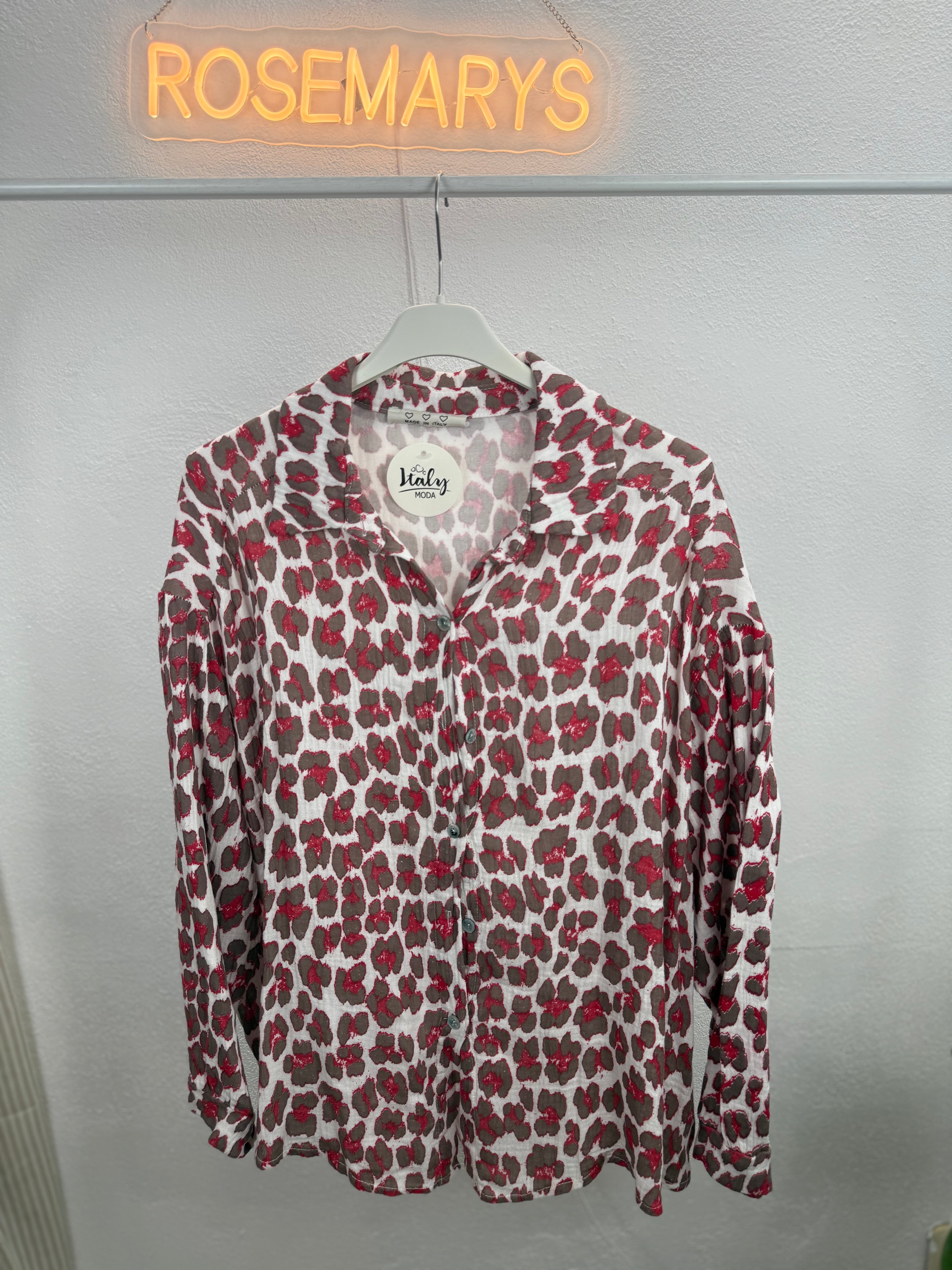 Oversize Musselinbluse LEO - rot