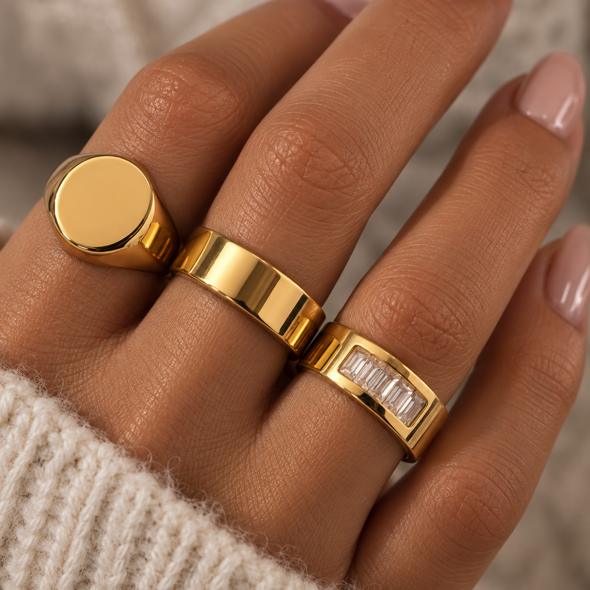 CHUNKY Statement Ringe – 18K vergoldeter Edelstahl