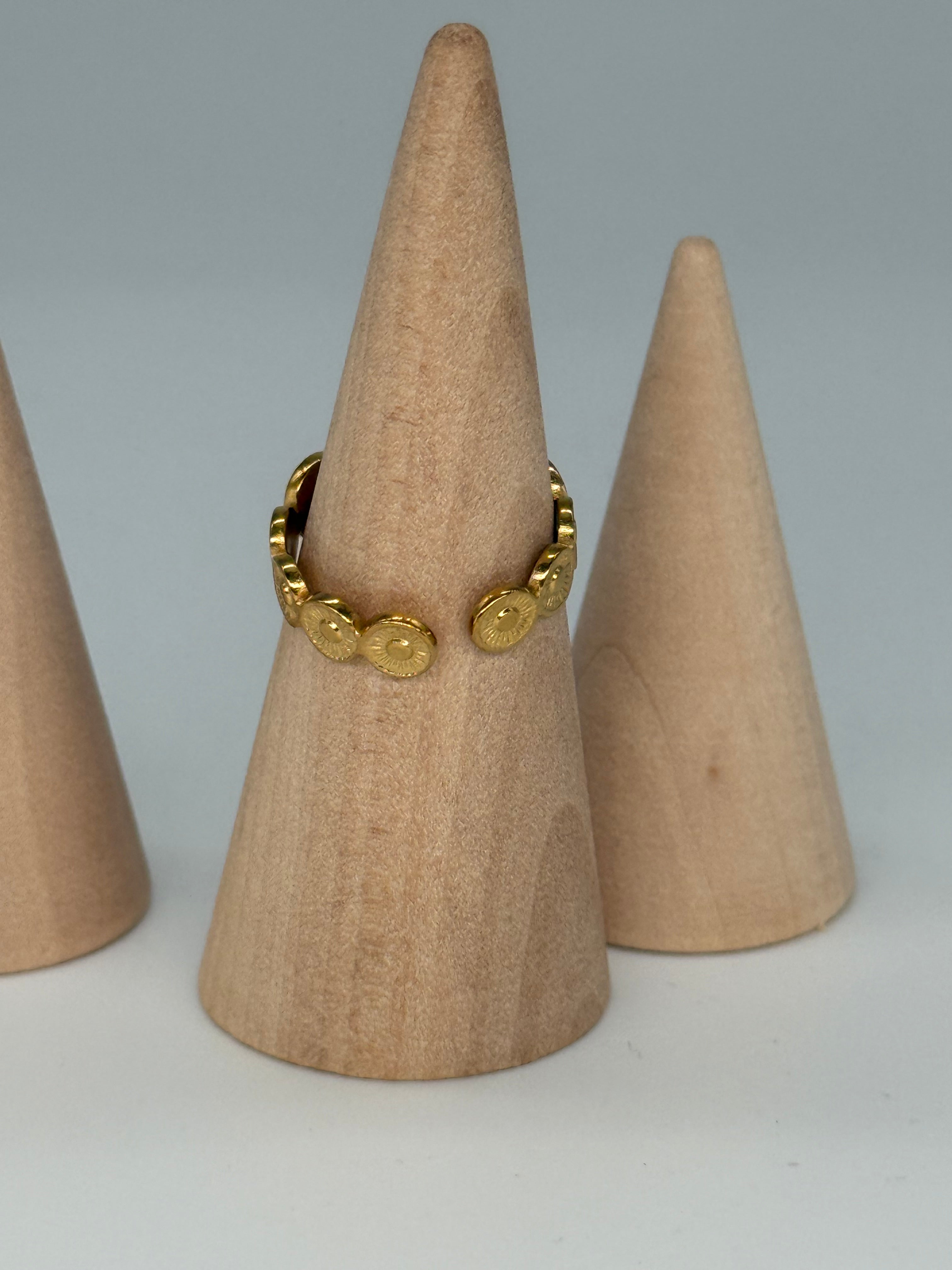 SOL Ring + LOVE Ring - Edelstahl + 18K vergoldet + größenverstellbar