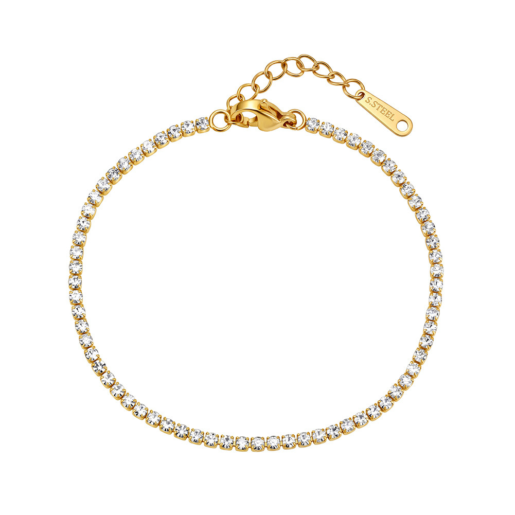 Tennisarmband BELLA - Edelstahl + 18K Vergoldung - mit Zirkoniasteinen - in Gold und Silber - wasserfest, rostfrei