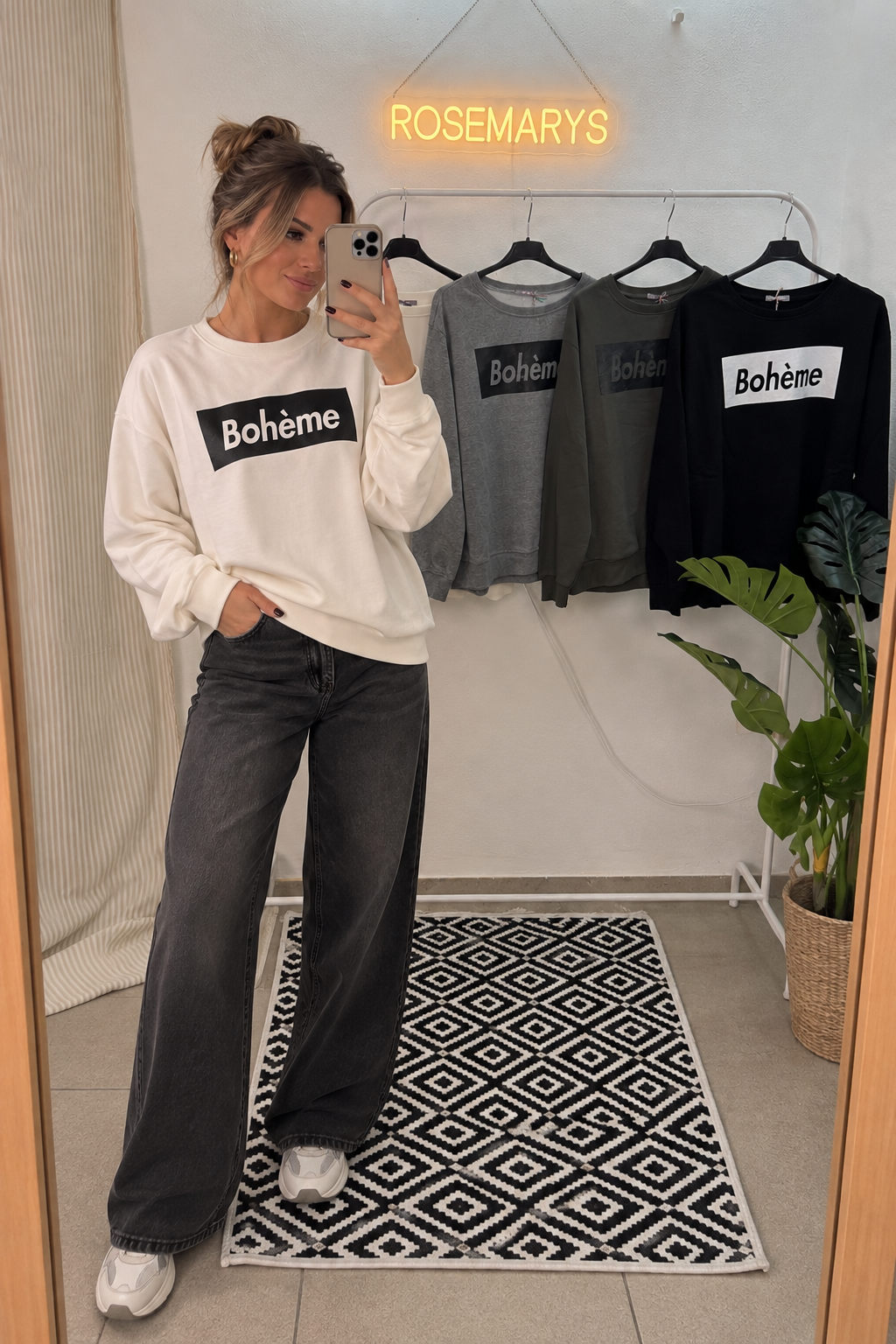 BOHÈME Sweatshirt aus Baumwolle - mehrere Farben - bis 42 tragbar
