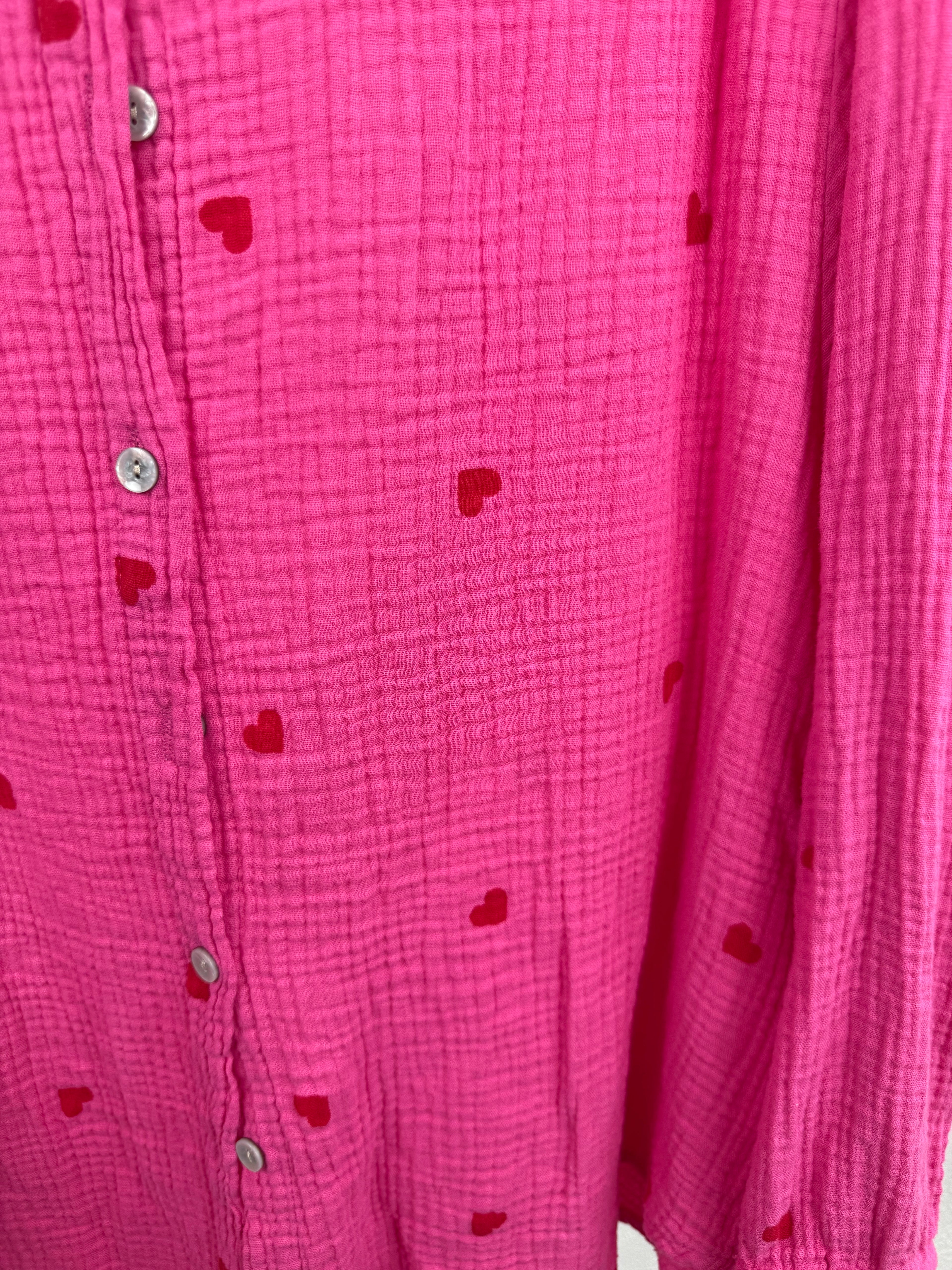 Musselinbluse LOVERS - verschiedene Farben - 100% Baumwolle