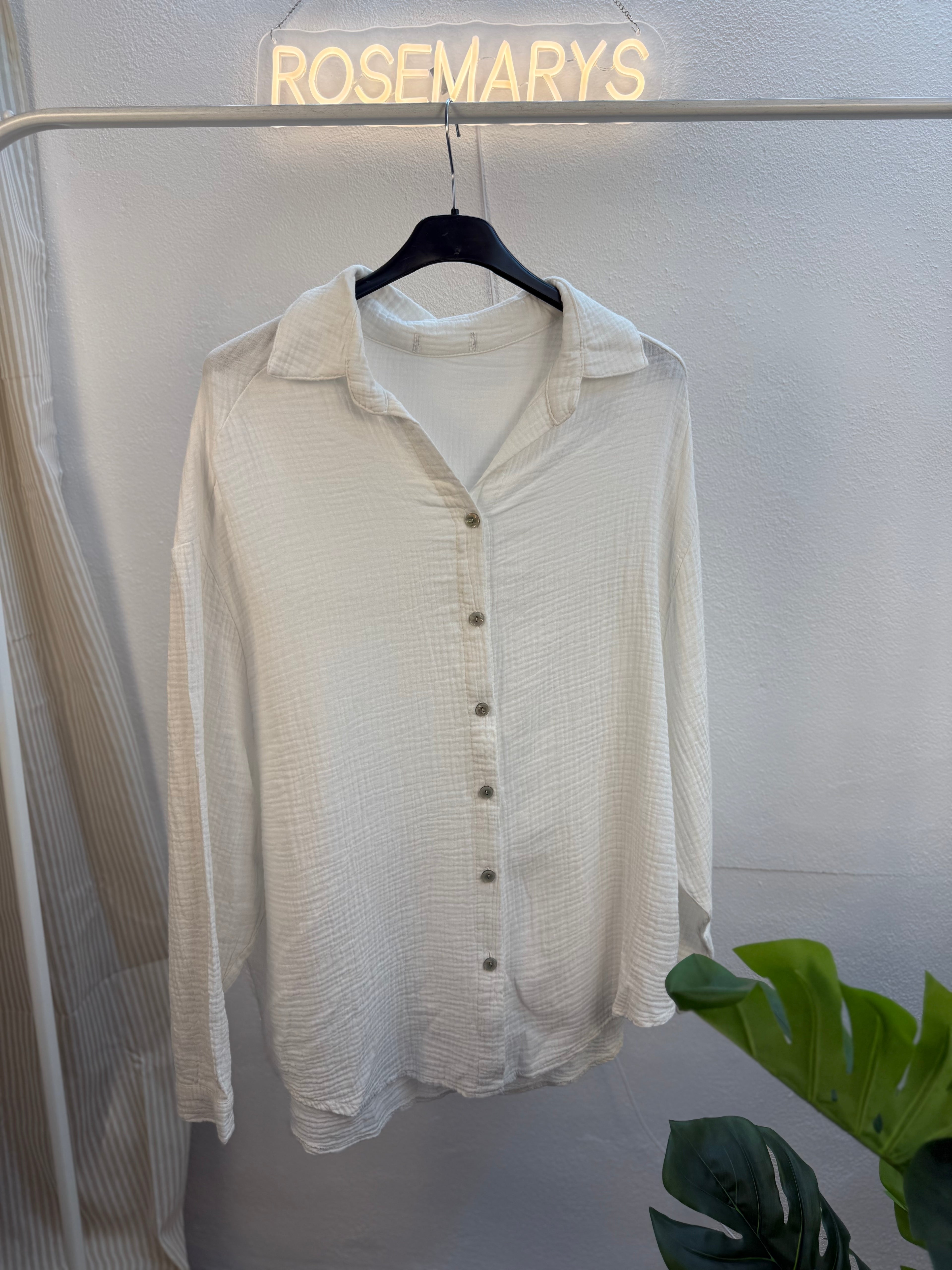 Musselin Oversize Bluse – Made in Italy