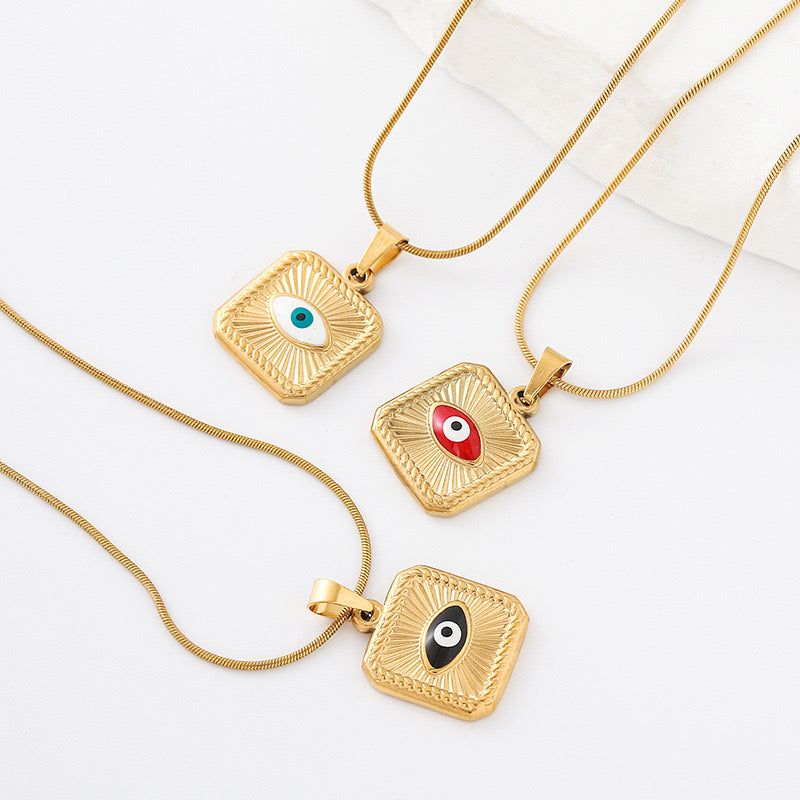 EVIL EYE Kette 🧿 - Edelstahl + 18K vergoldet - wasserfest