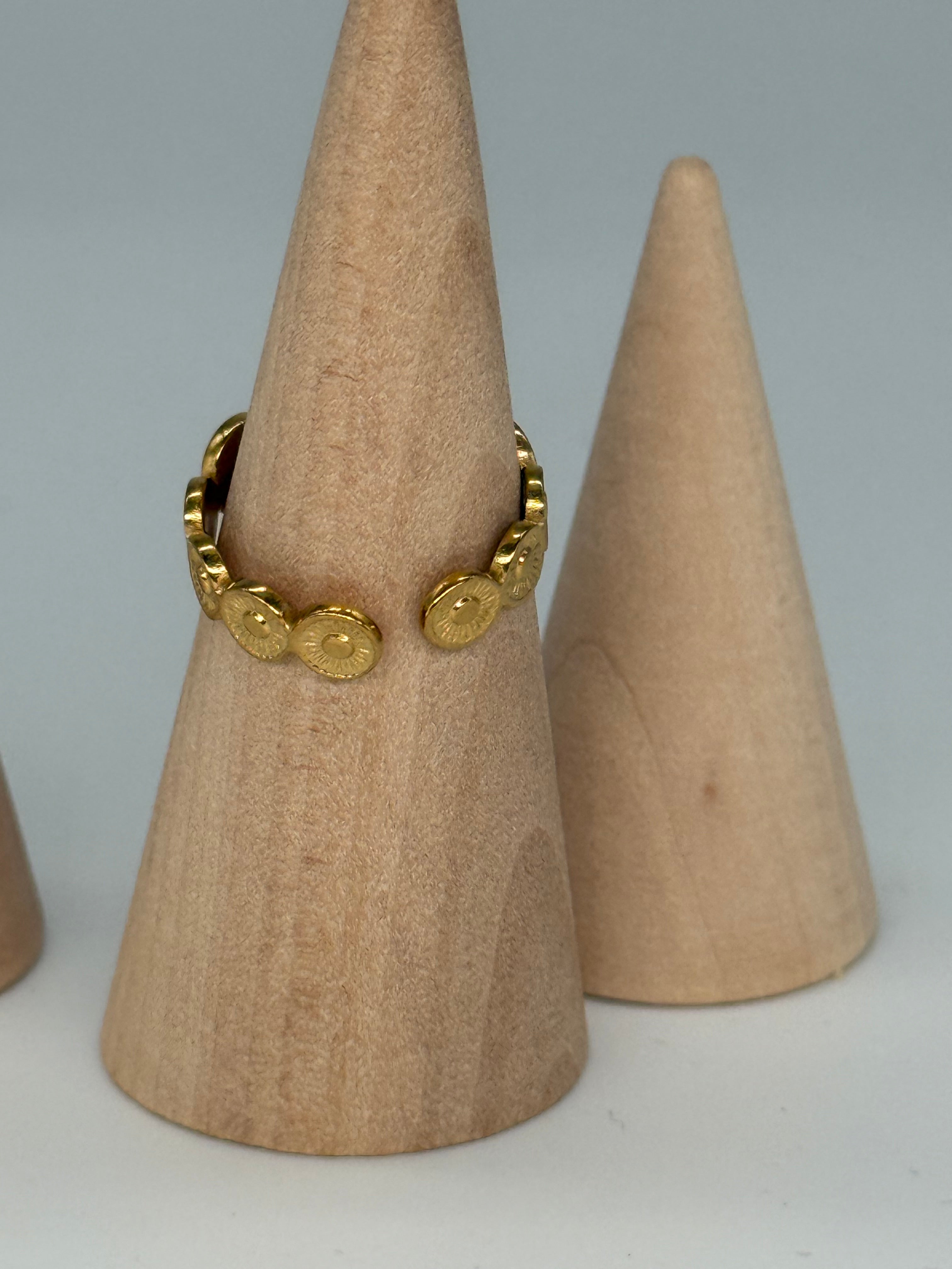 SOL Ring + LOVE Ring - Edelstahl + 18K vergoldet + größenverstellbar