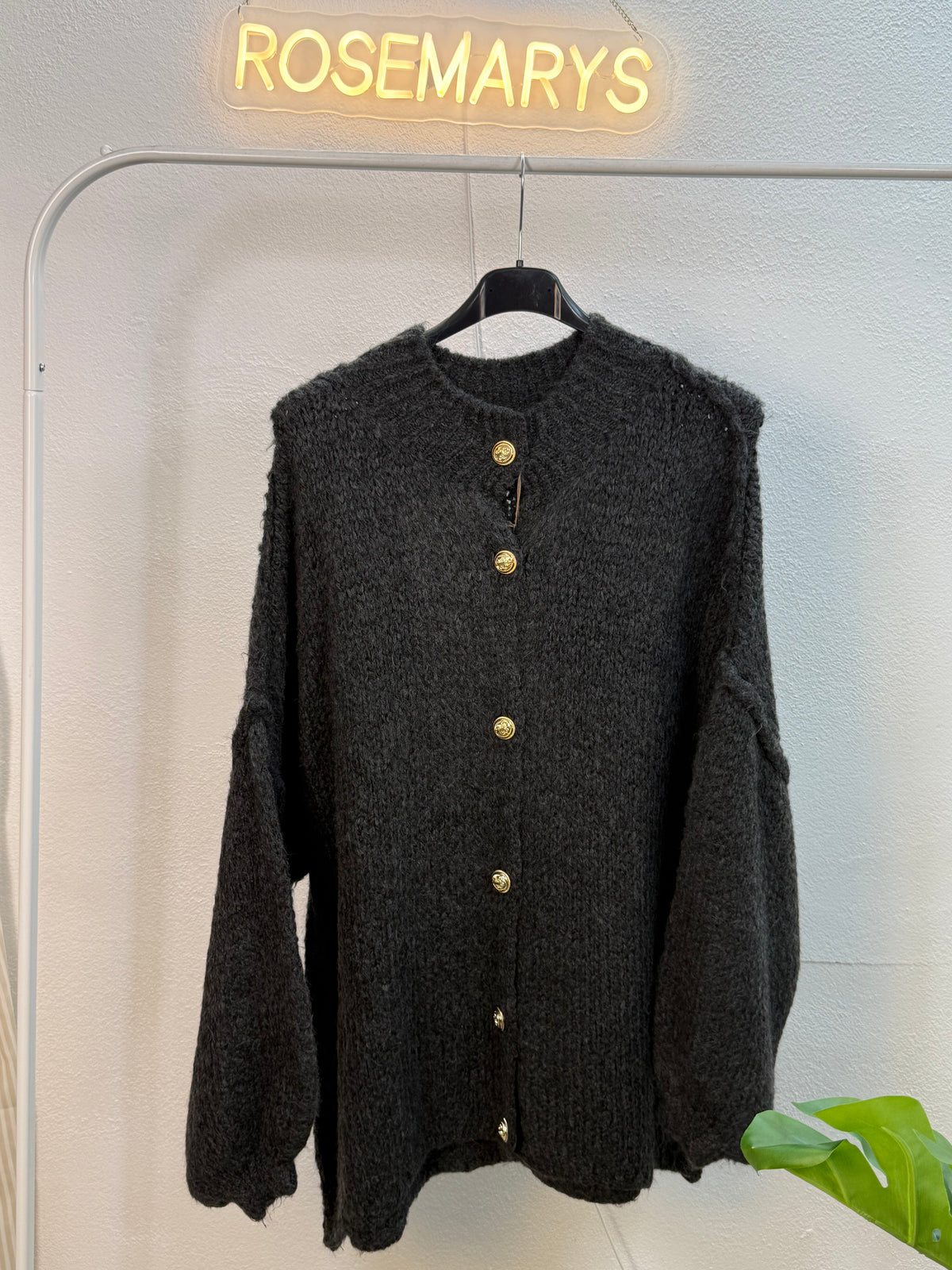 Ultra Oversize Strickcardigan mit Knopfleiste