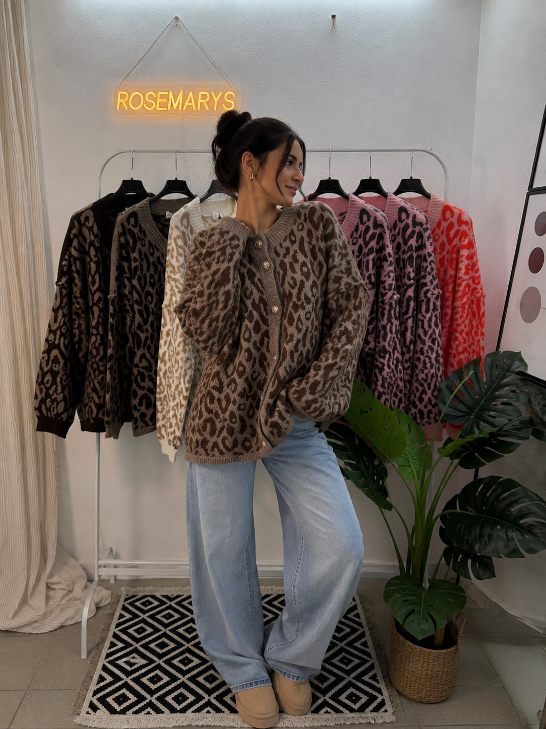 Oversize Cozy LEO Cardigan - mehrere Farben - bis 44/46 tragbar