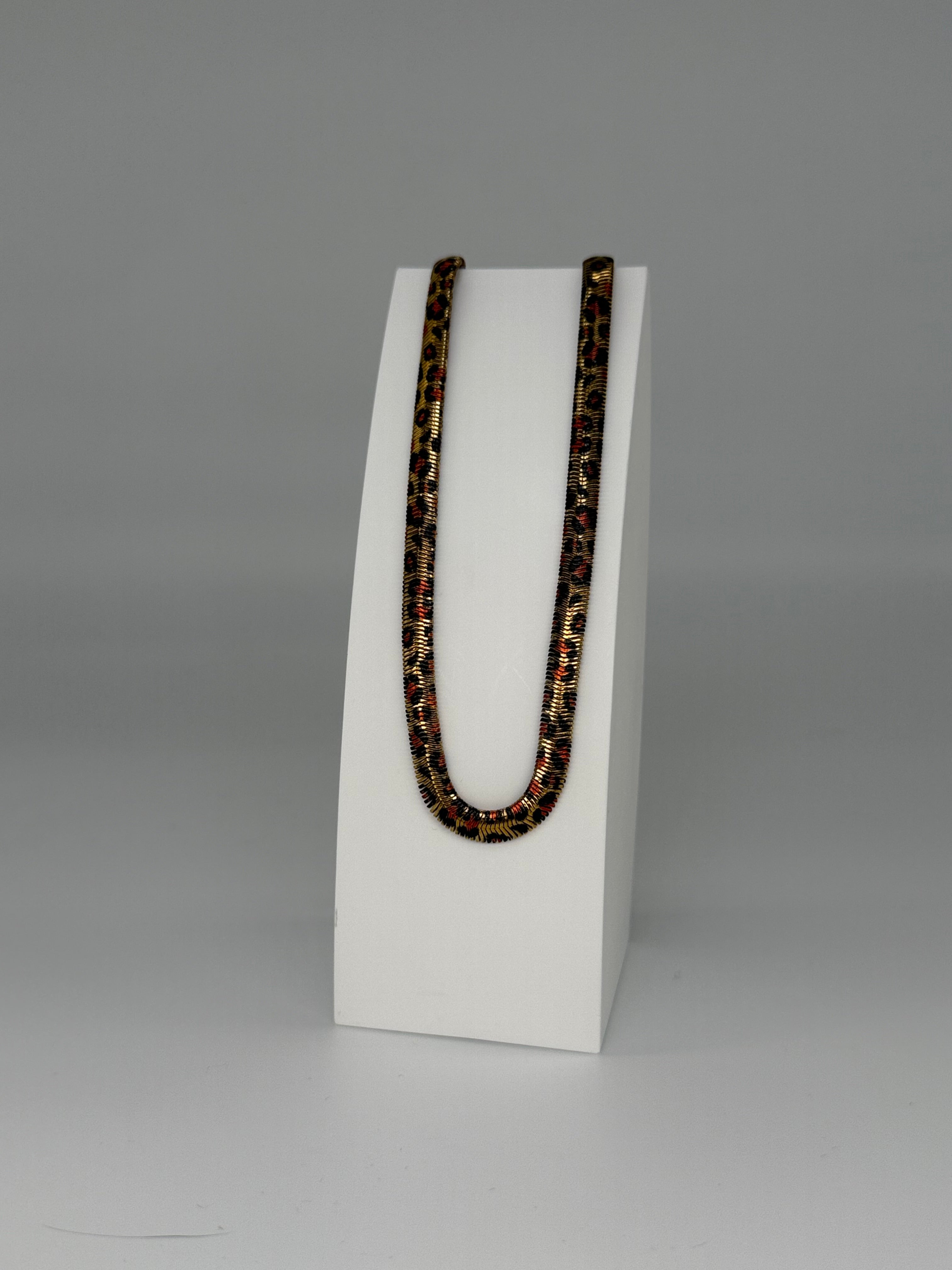 Elegante Snake Kette mit Leomuster