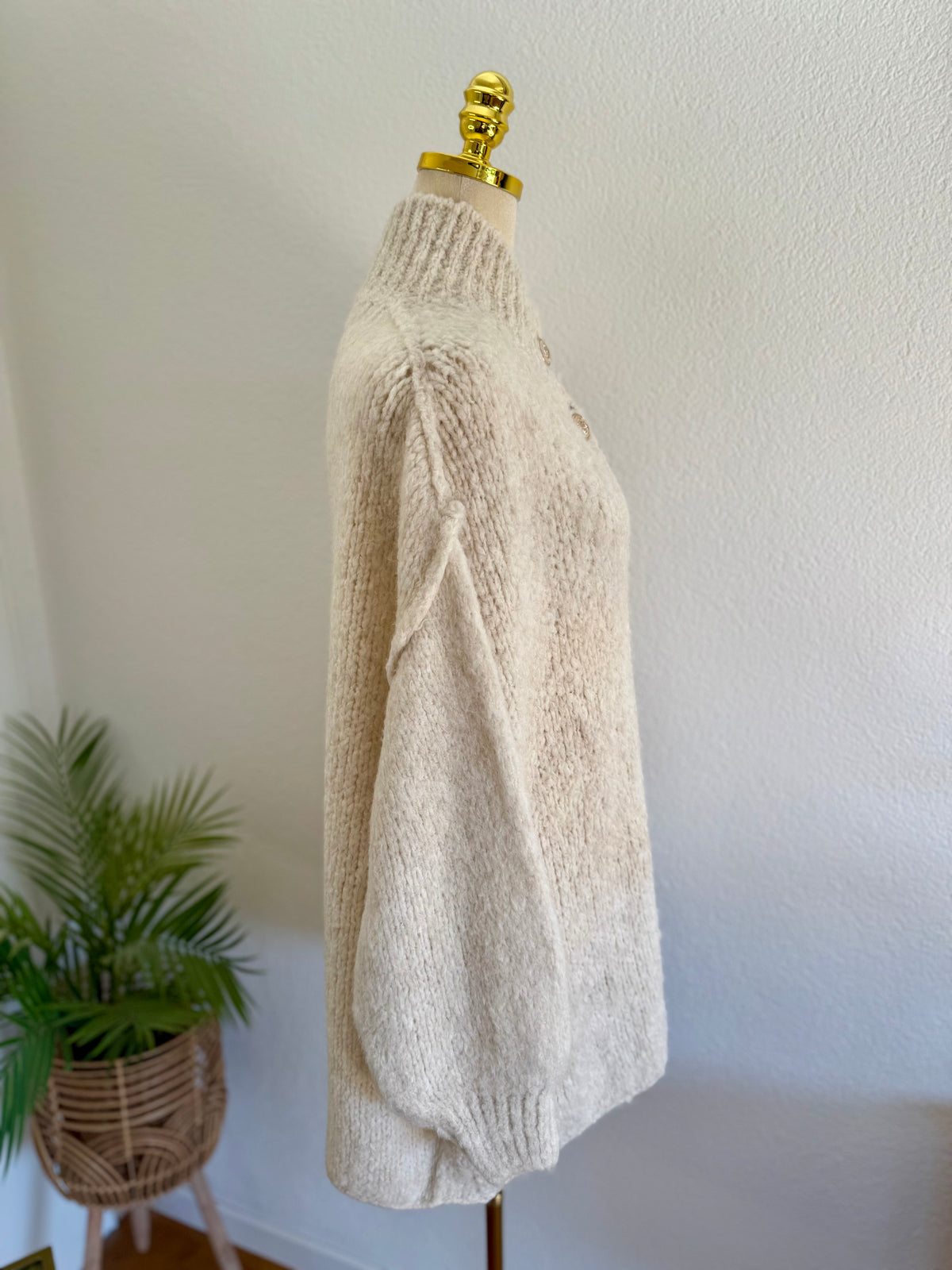 Ultra Oversize Strickcardigan mit Knopfleiste