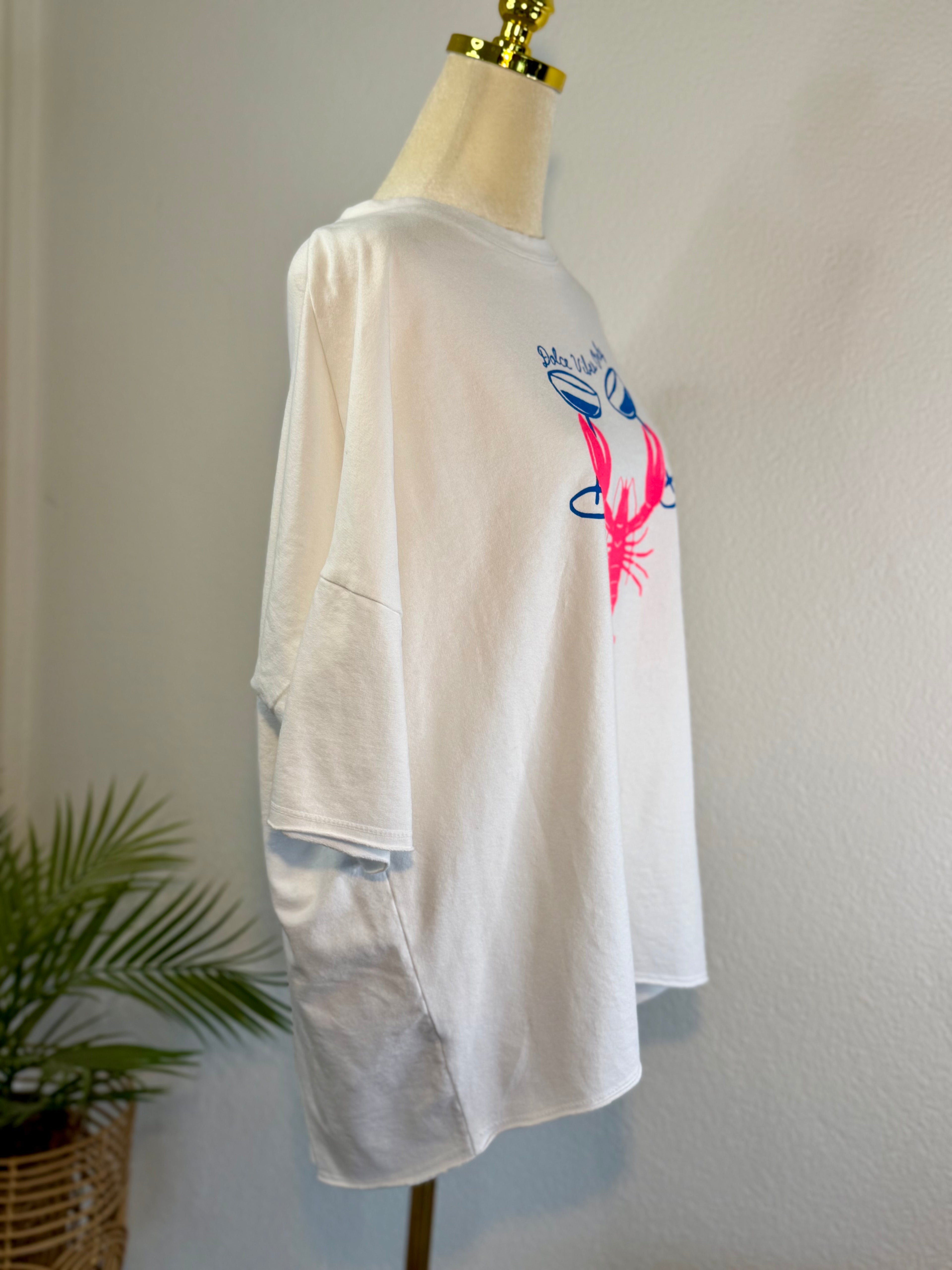 Tshirt Dolce Vibes Only mit Hummerdesign in verschiedenen Farben