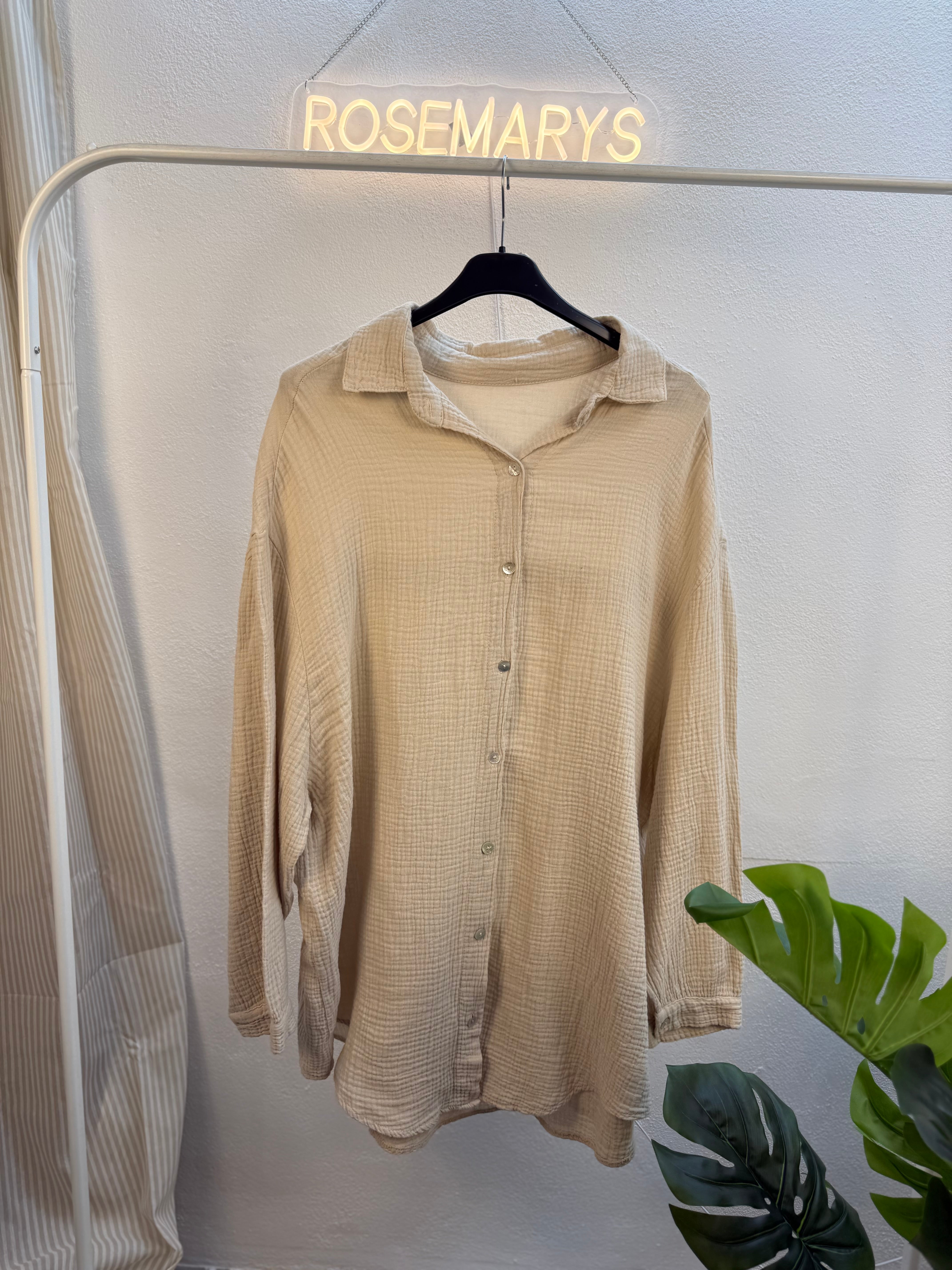Musselin Oversize Bluse – Made in Italy