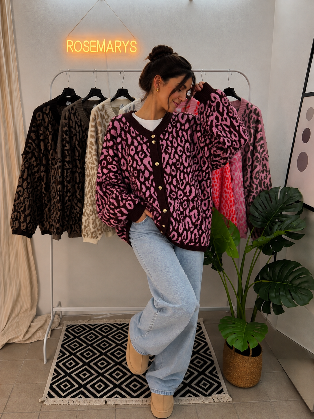 Oversize Cozy LEO Cardigan - mehrere Farben - bis 44/46 tragbar