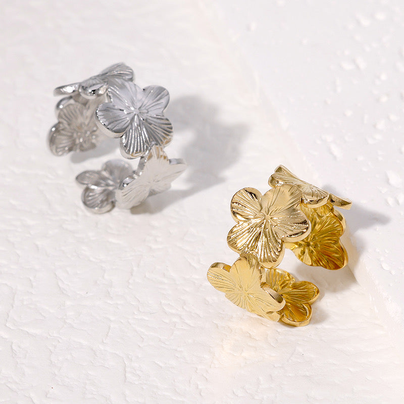 BLOSSOM Ring - Edelstahl und wasserfest. Gold und Silber