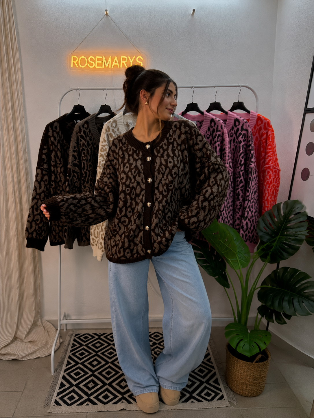 Oversize Cozy LEO Cardigan - mehrere Farben - bis 44/46 tragbar