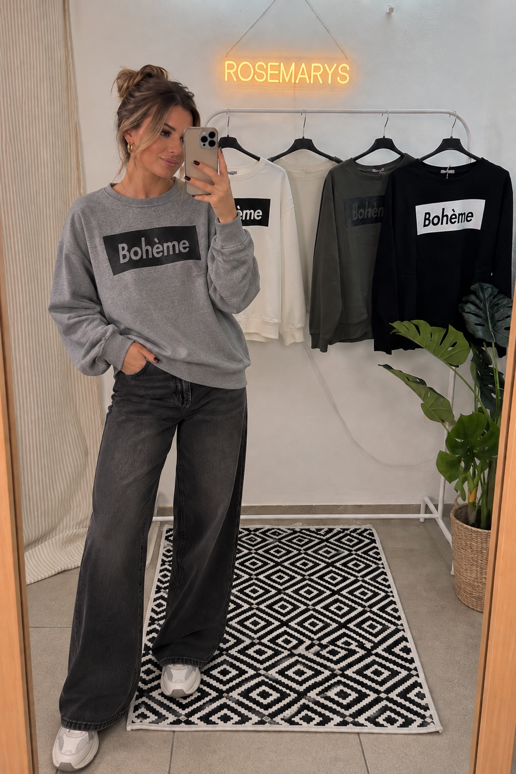 BOHÈME Sweatshirt aus Baumwolle - mehrere Farben - bis 42 tragbar