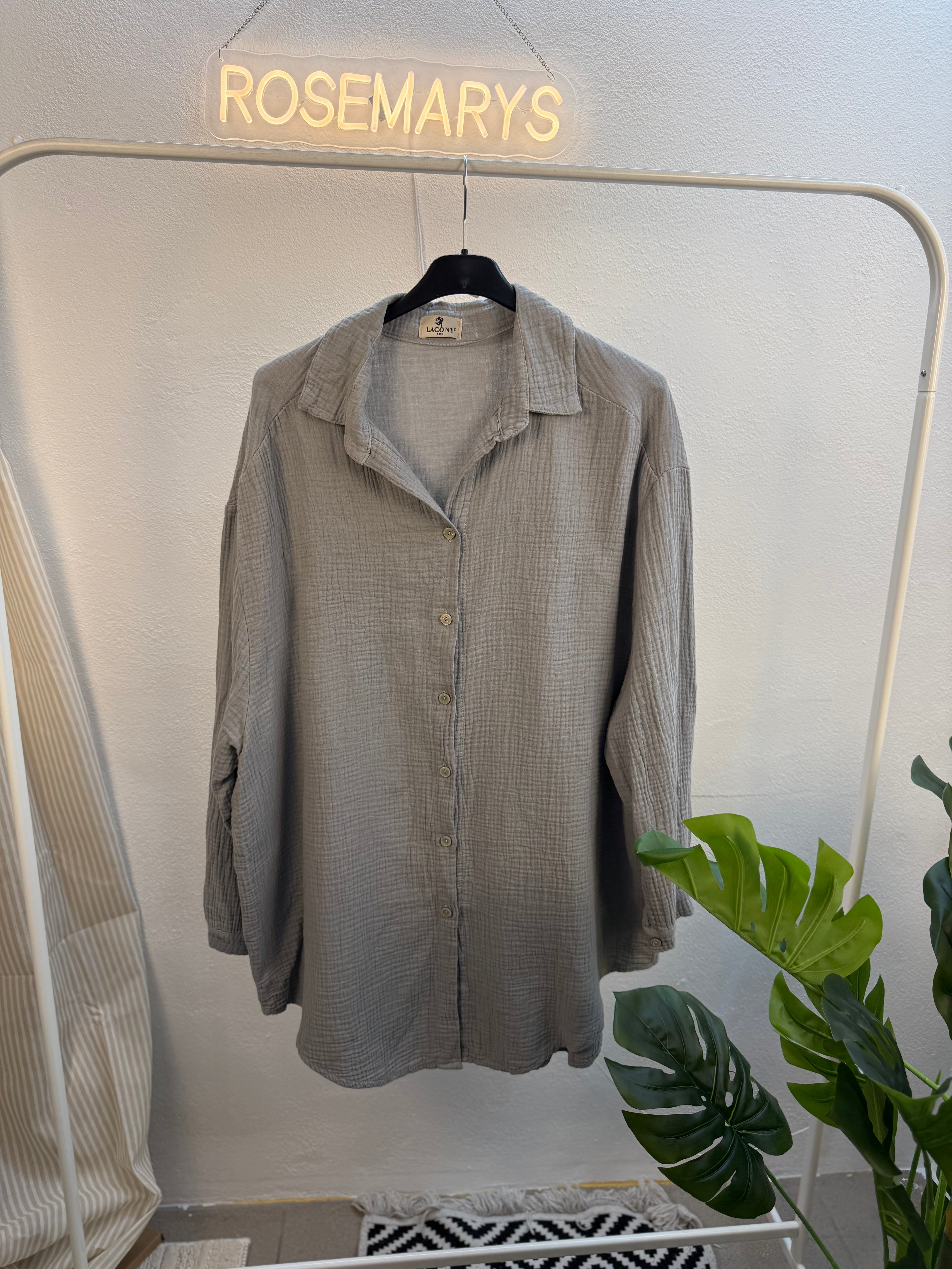Musselin Oversize Bluse – Made in Italy