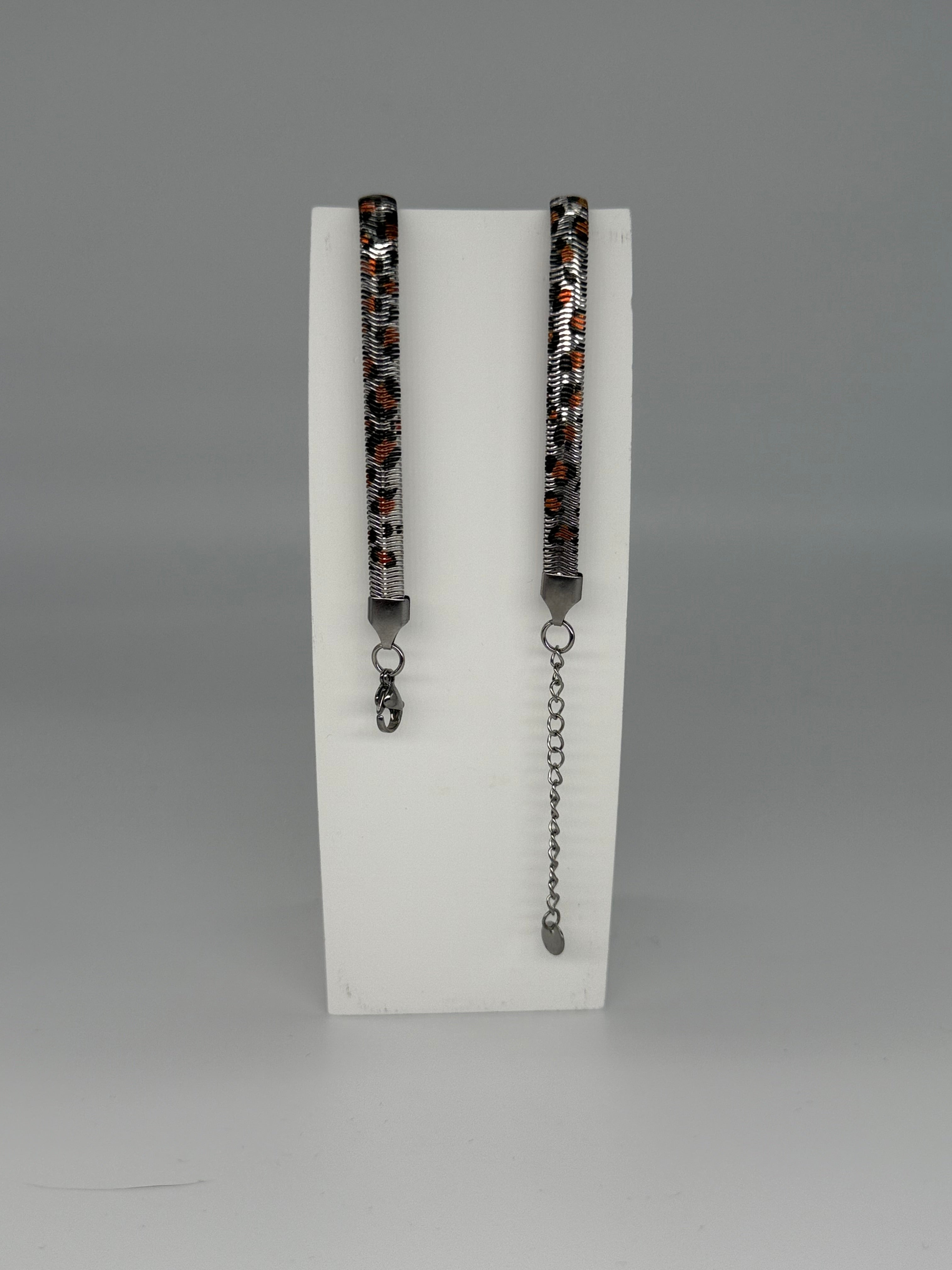 Elegante Snake Kette mit Leomuster