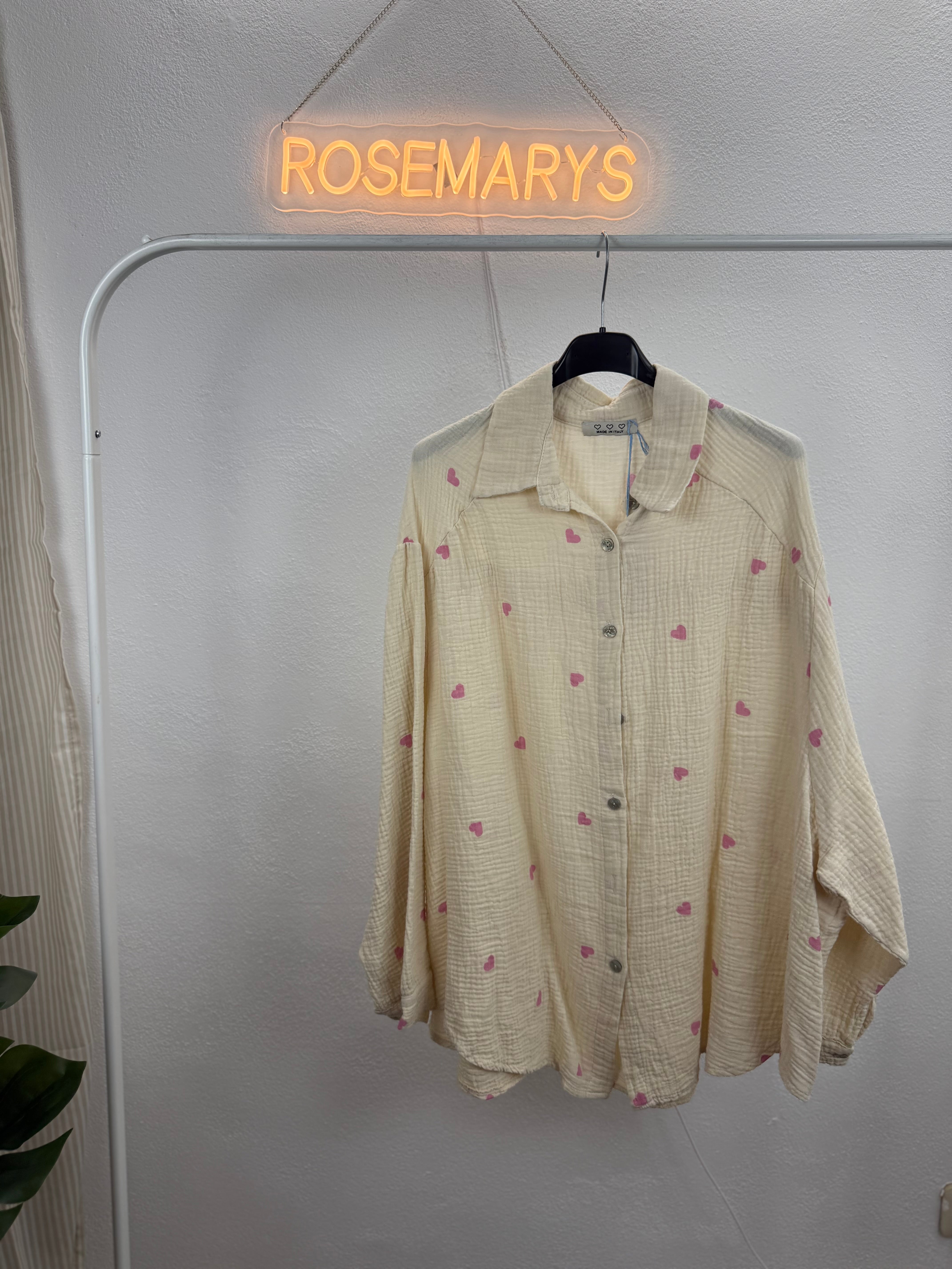 Musselinbluse LOVERS - verschiedene Farben - 100% Baumwolle