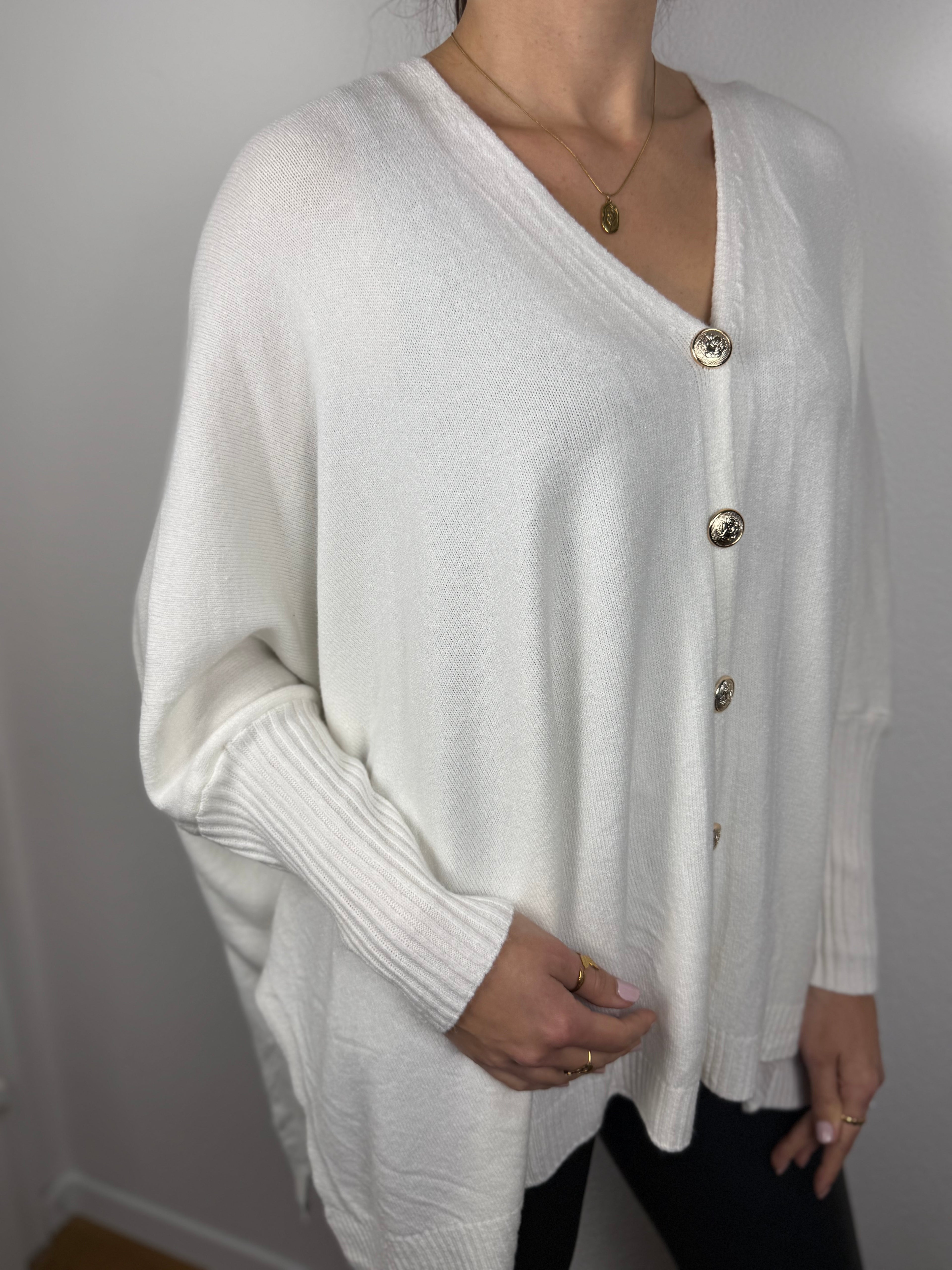 Ultra Oversize Strickjacke Elisa mit Knöpfen - butterweich dank Viskose (Kopie)