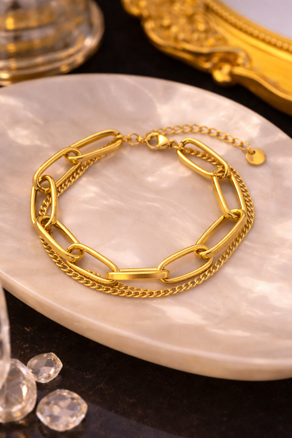 URBAN Chain Armband – Silber & Gold - aus Edelstahl