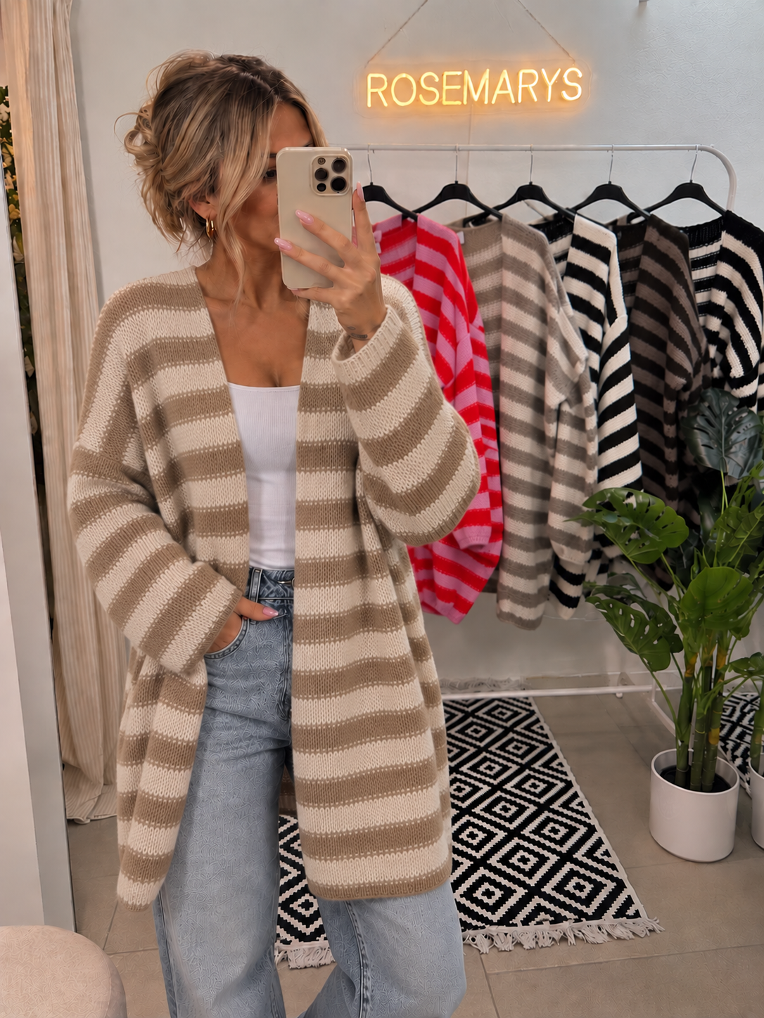 STRIPE LOVE - mittellanger Cardigan - passt von 36 bis 46