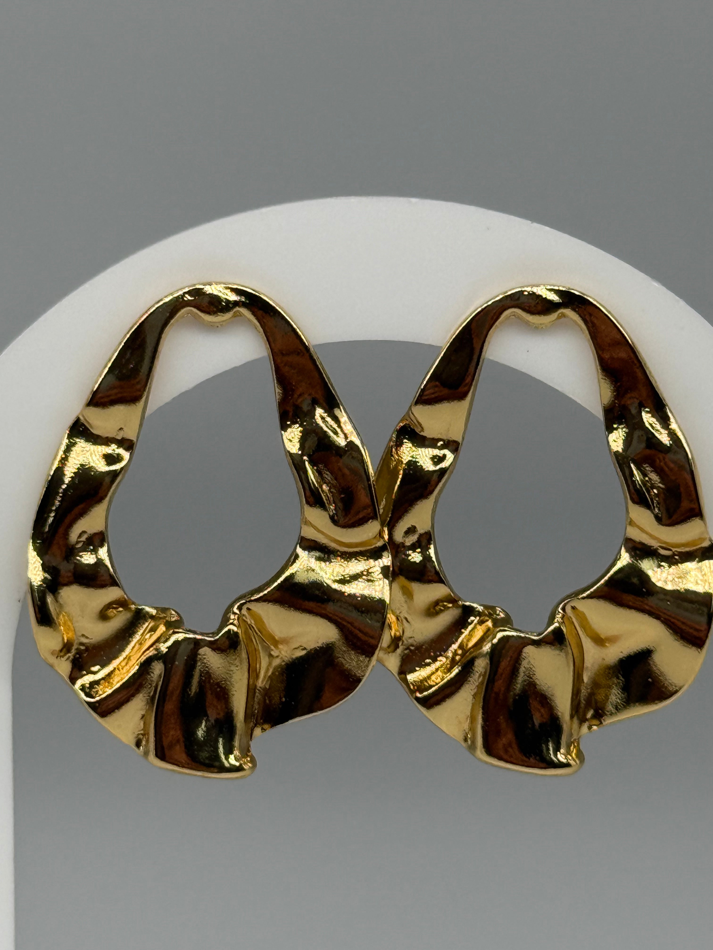 Große Ohrstecker MELTED GOLD - Edelstahl + 18K Vergoldung