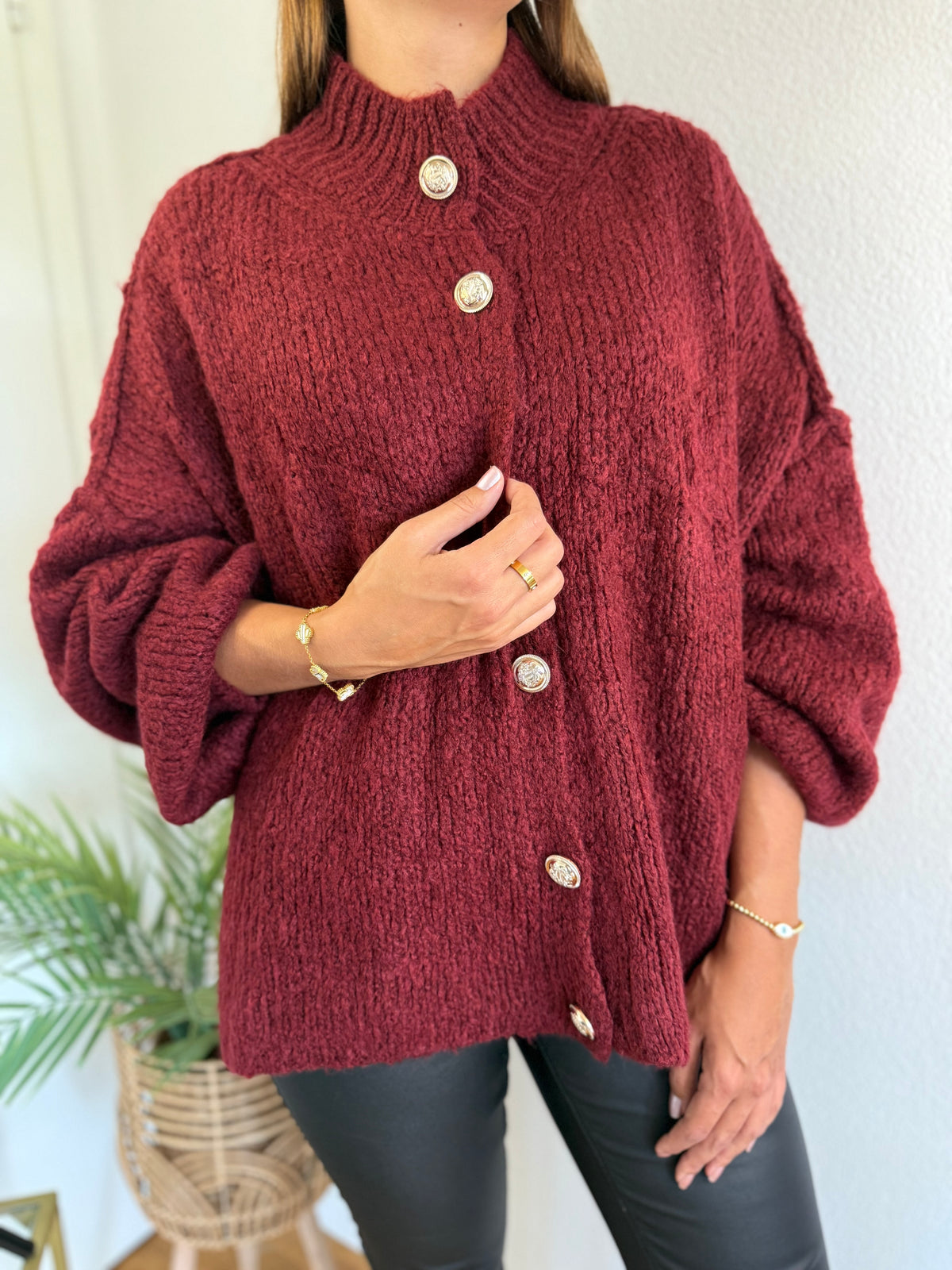 Ultra Oversize Strickcardigan mit Knopfleiste