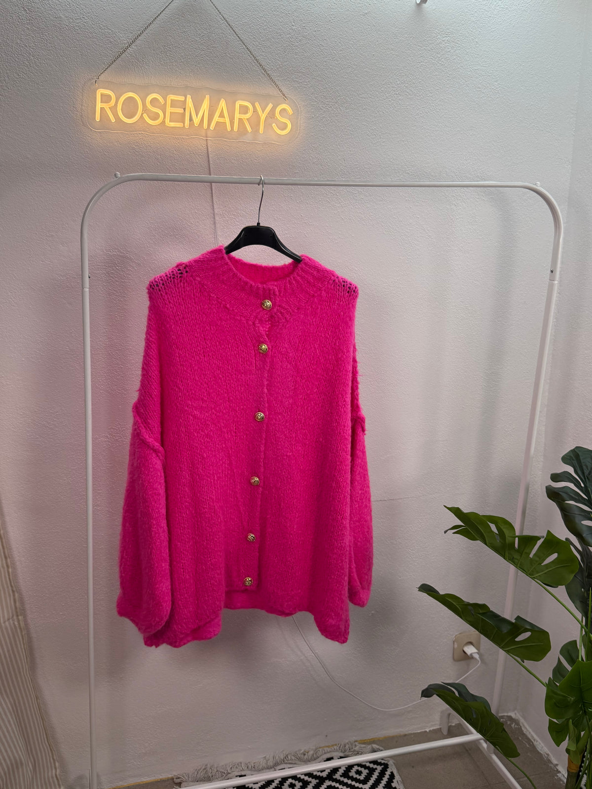 Ultra Oversize Strickcardigan mit Knopfleiste