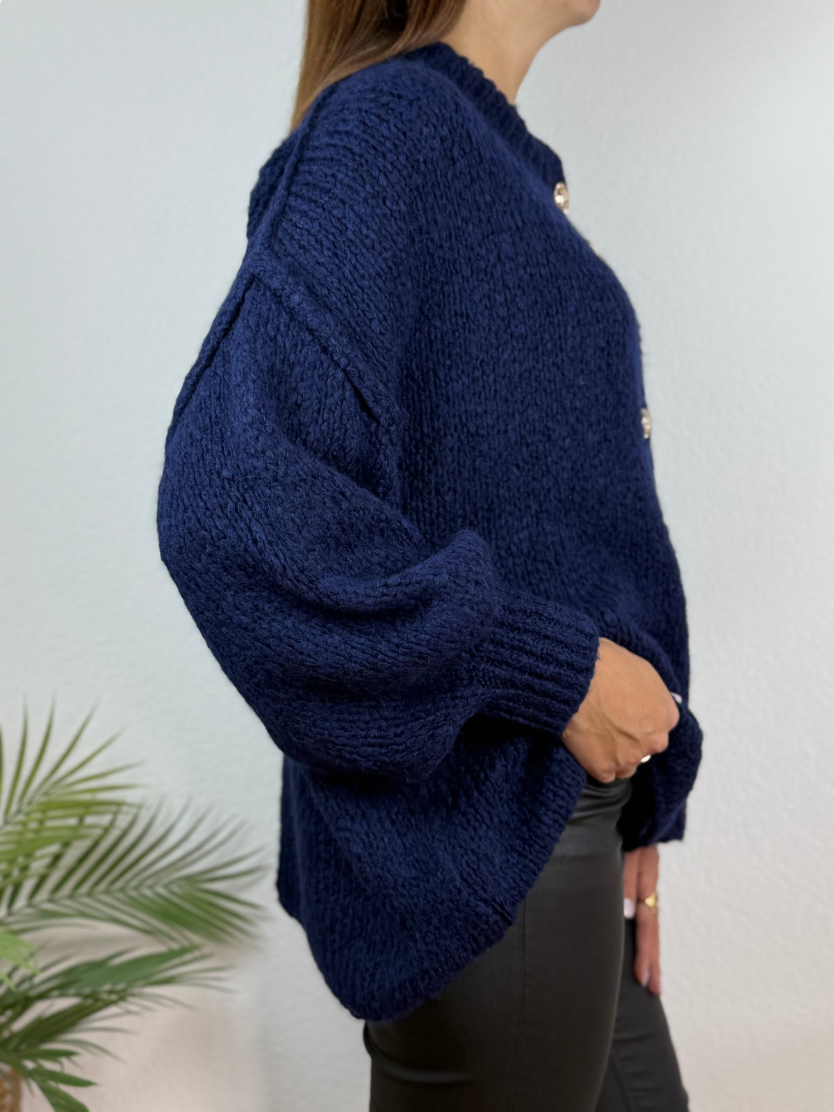Ultra Oversize Strickcardigan mit Knopfleiste